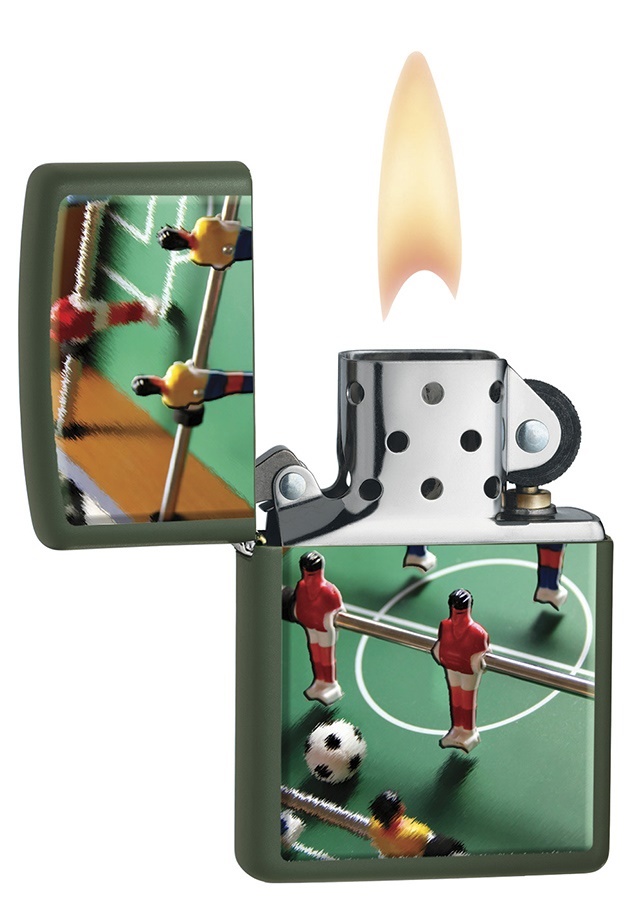 Front shot of Zippo Bejeweled Beetle Design High Polish Brass Windproof Lighter standing at a 3/4 angle.