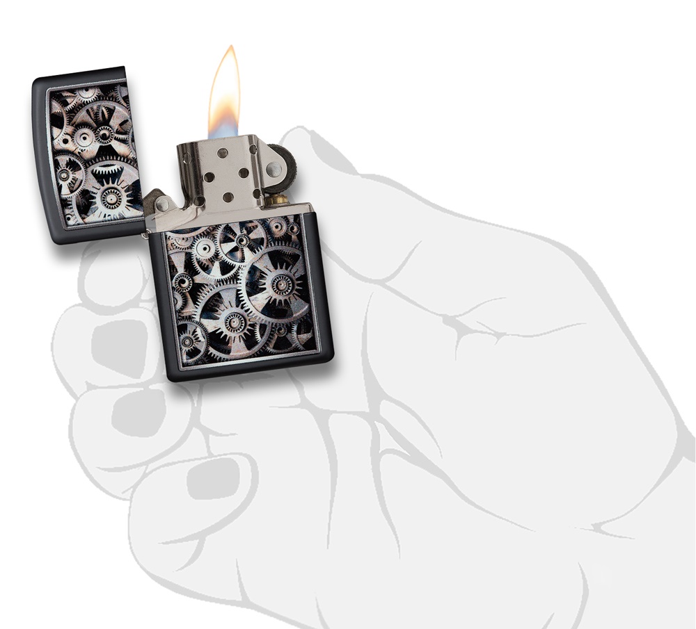 Front shot of Zippo Bejeweled Beetle Design High Polish Brass Windproof Lighter standing at a 3/4 angle.