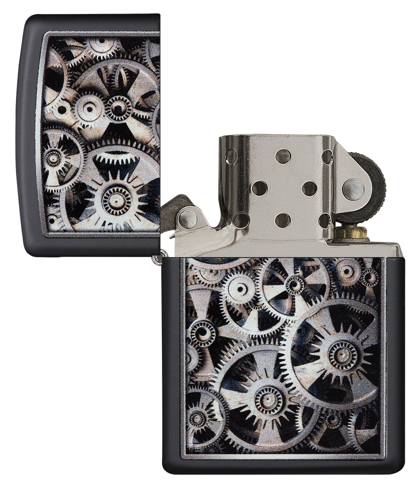 Front shot of Zippo Bejeweled Beetle Design High Polish Brass Windproof Lighter standing at a 3/4 angle.