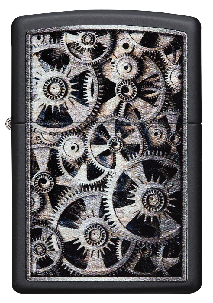 Front shot of Zippo Bejeweled Beetle Design High Polish Brass Windproof Lighter standing at a 3/4 angle.