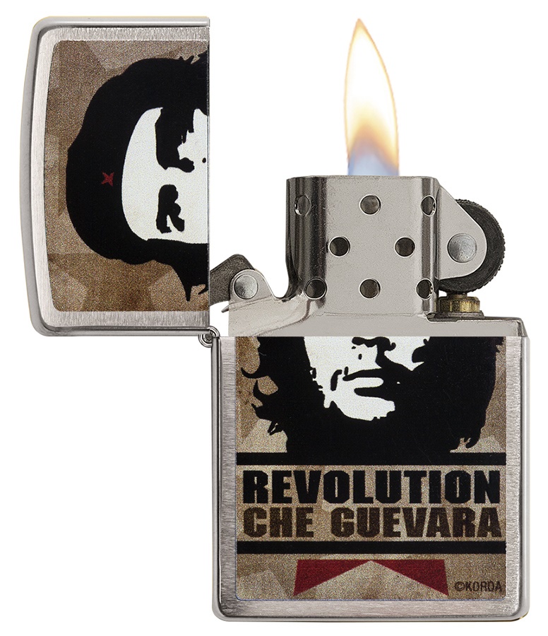 Front shot of Zippo Bejeweled Beetle Design High Polish Brass Windproof Lighter standing at a 3/4 angle.