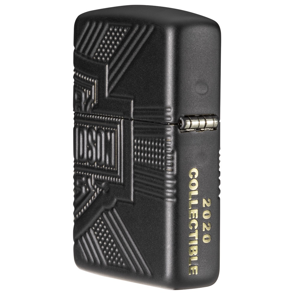 Front shot of Zippo Bejeweled Beetle Design High Polish Brass Windproof Lighter standing at a 3/4 angle.