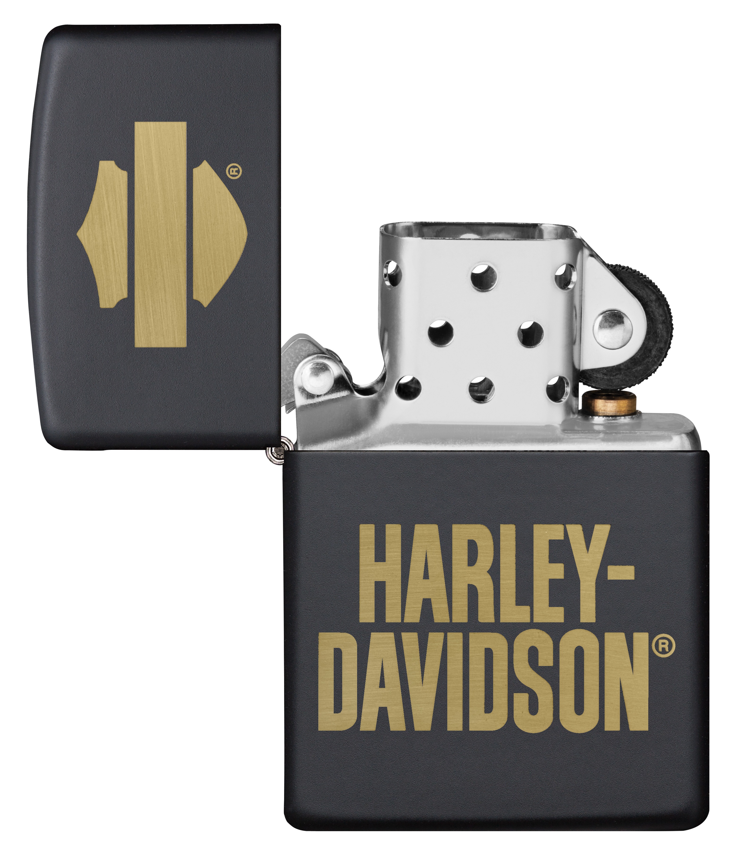 Front shot of Zippo Bejeweled Beetle Design High Polish Brass Windproof Lighter standing at a 3/4 angle.