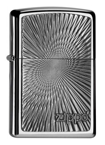 Front shot of Zippo Bejeweled Beetle Design High Polish Brass Windproof Lighter standing at a 3/4 angle.