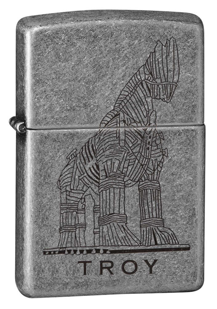 Front shot of Zippo Bejeweled Beetle Design High Polish Brass Windproof Lighter standing at a 3/4 angle.