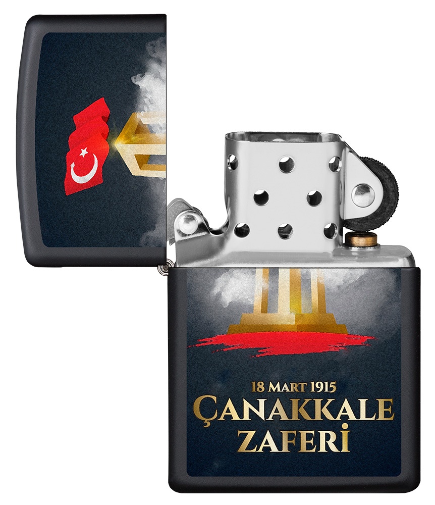 Front shot of Zippo Bejeweled Beetle Design High Polish Brass Windproof Lighter standing at a 3/4 angle.