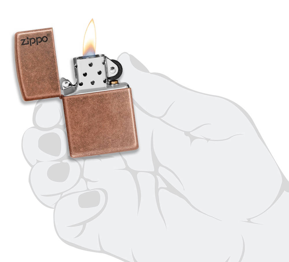 Front shot of Zippo Bejeweled Beetle Design High Polish Brass Windproof Lighter standing at a 3/4 angle.