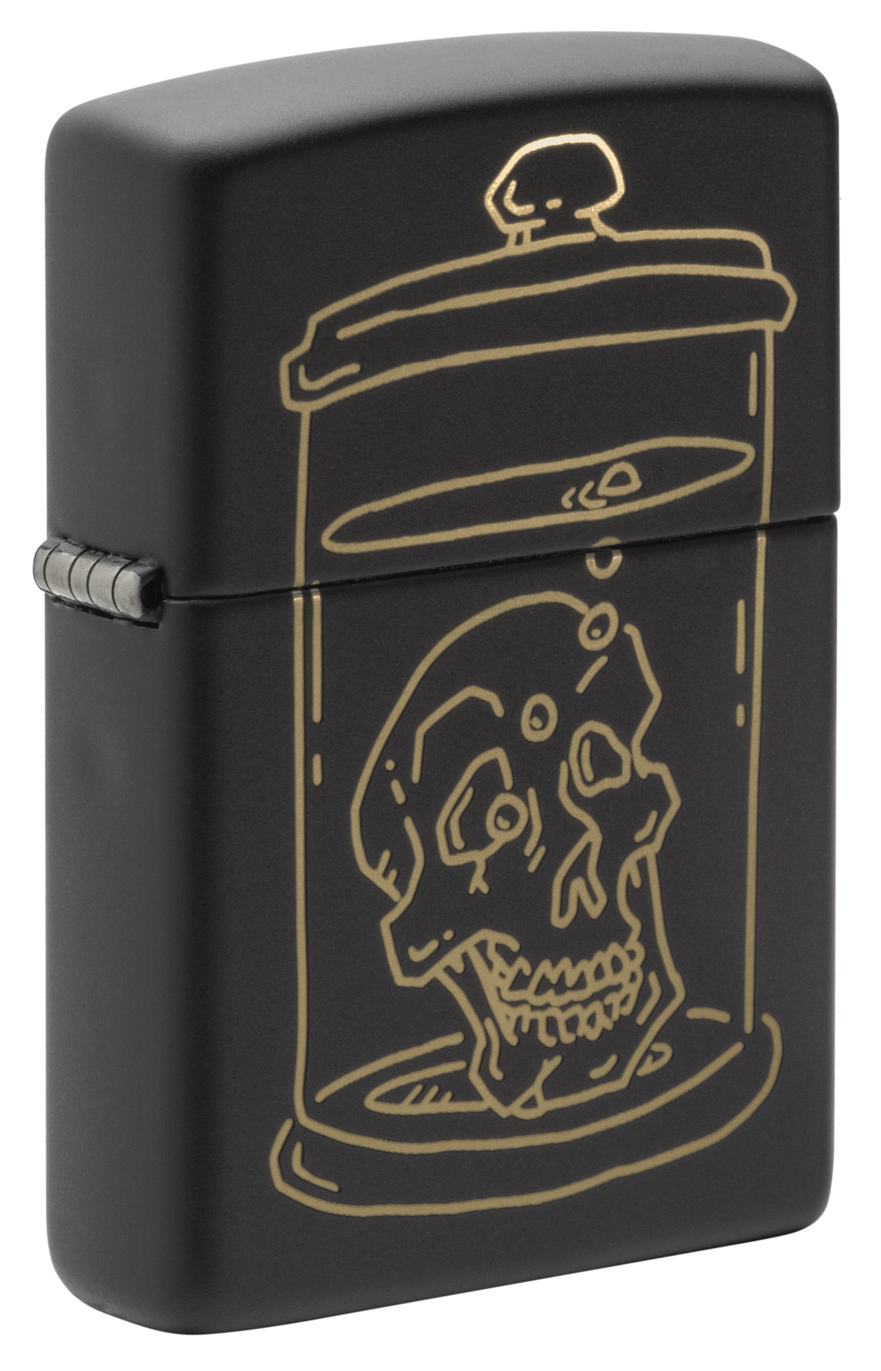 Front shot of Zippo Bejeweled Beetle Design High Polish Brass Windproof Lighter standing at a 3/4 angle.
