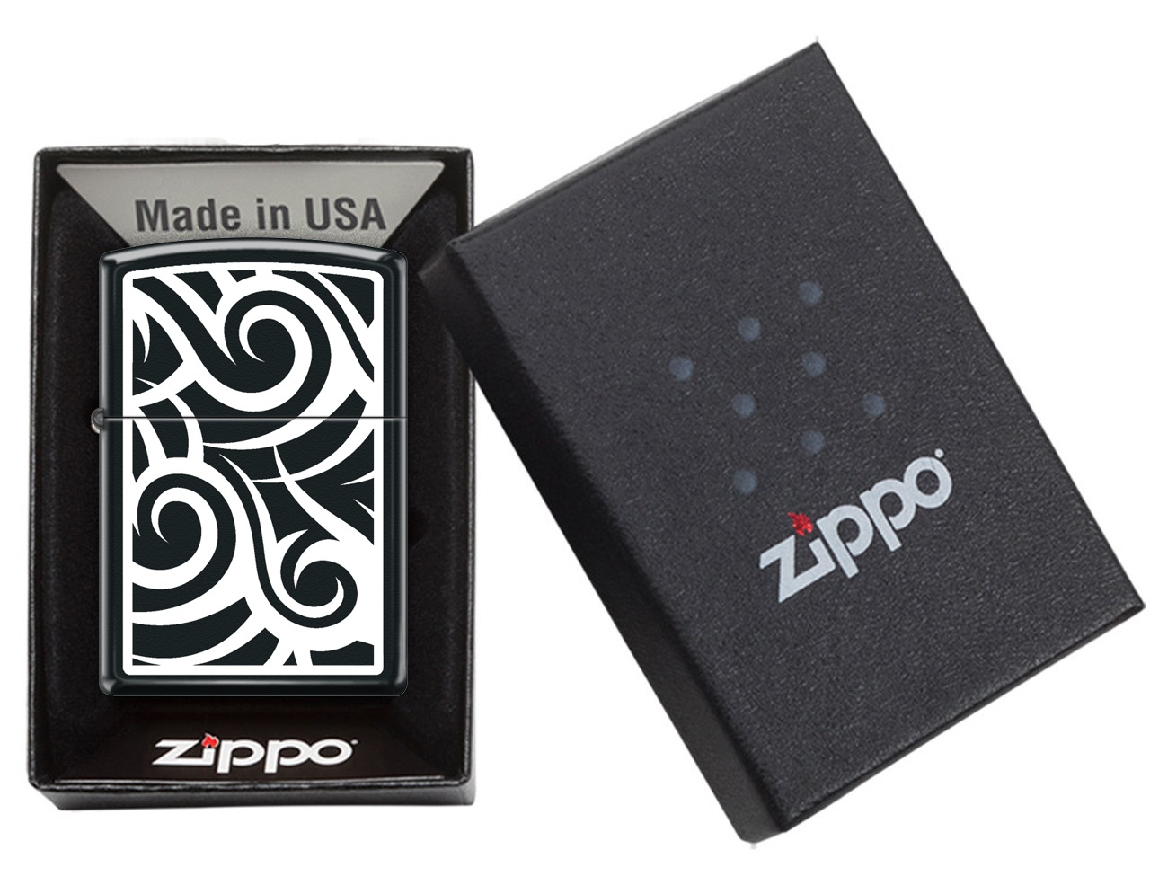 Front shot of Zippo Bejeweled Beetle Design High Polish Brass Windproof Lighter standing at a 3/4 angle.