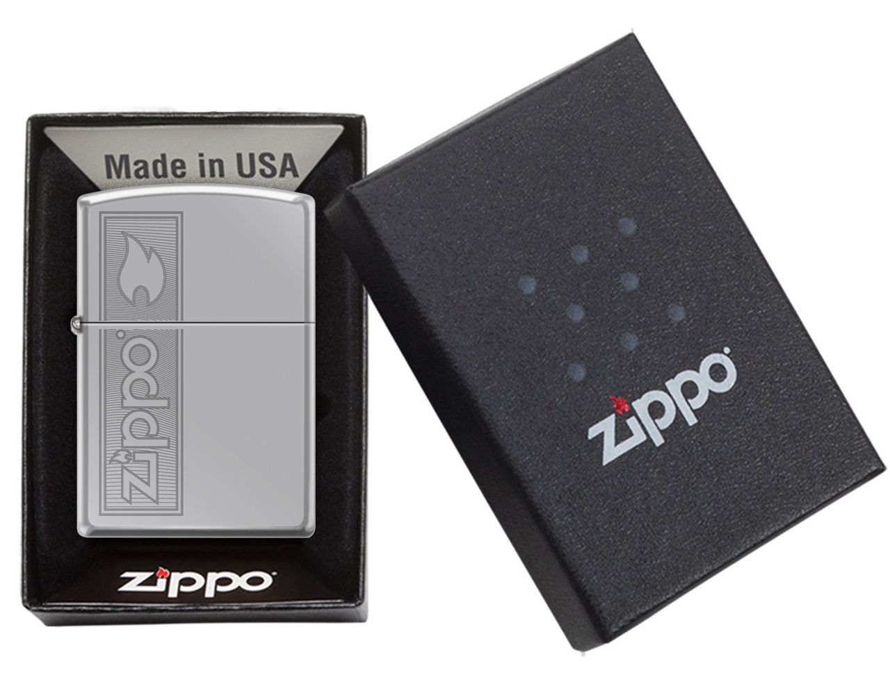 Front shot of Zippo Bejeweled Beetle Design High Polish Brass Windproof Lighter standing at a 3/4 angle.