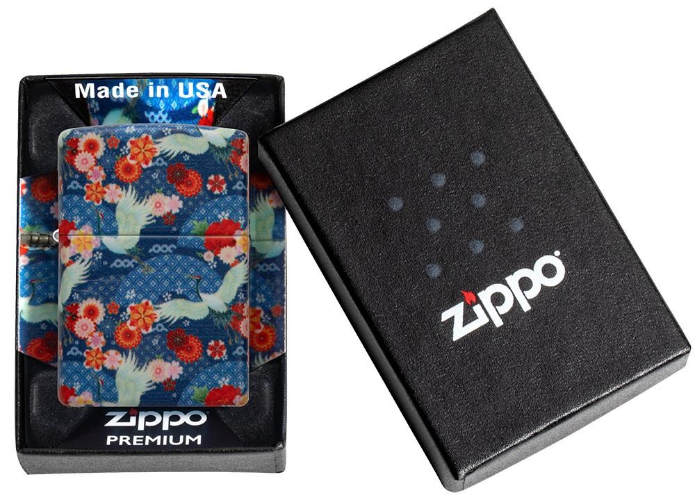 Front shot of Zippo Bejeweled Beetle Design High Polish Brass Windproof Lighter standing at a 3/4 angle.