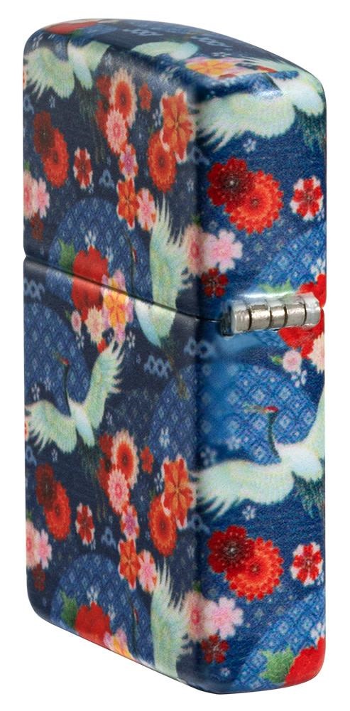 Front shot of Zippo Bejeweled Beetle Design High Polish Brass Windproof Lighter standing at a 3/4 angle.