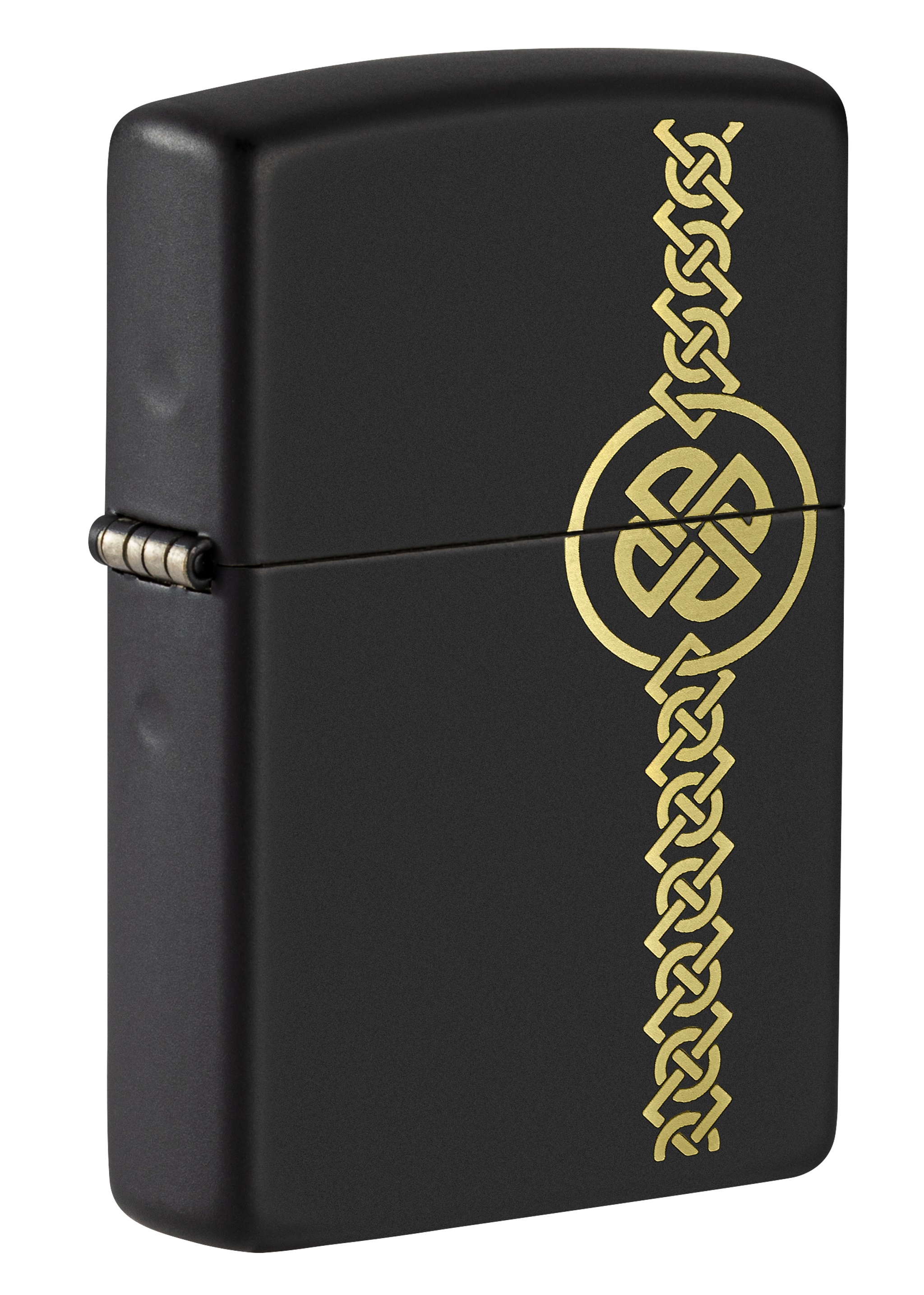 Front shot of Zippo Bejeweled Beetle Design High Polish Brass Windproof Lighter standing at a 3/4 angle.