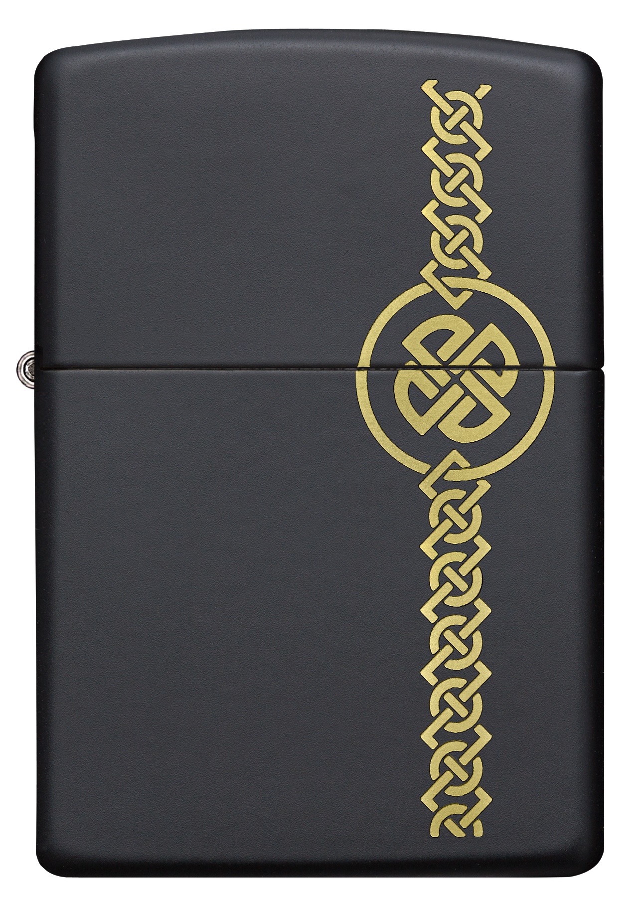 Front shot of Zippo Bejeweled Beetle Design High Polish Brass Windproof Lighter standing at a 3/4 angle.