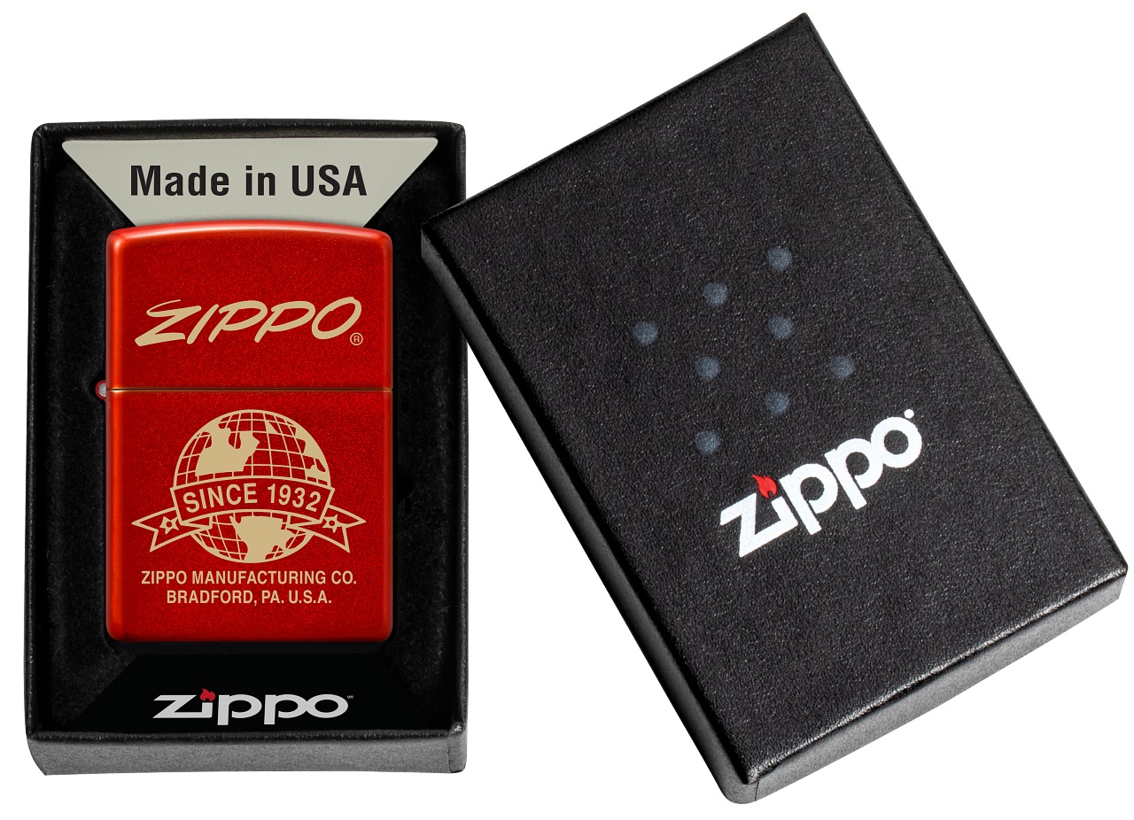 Front shot of Zippo Bejeweled Beetle Design High Polish Brass Windproof Lighter standing at a 3/4 angle.
