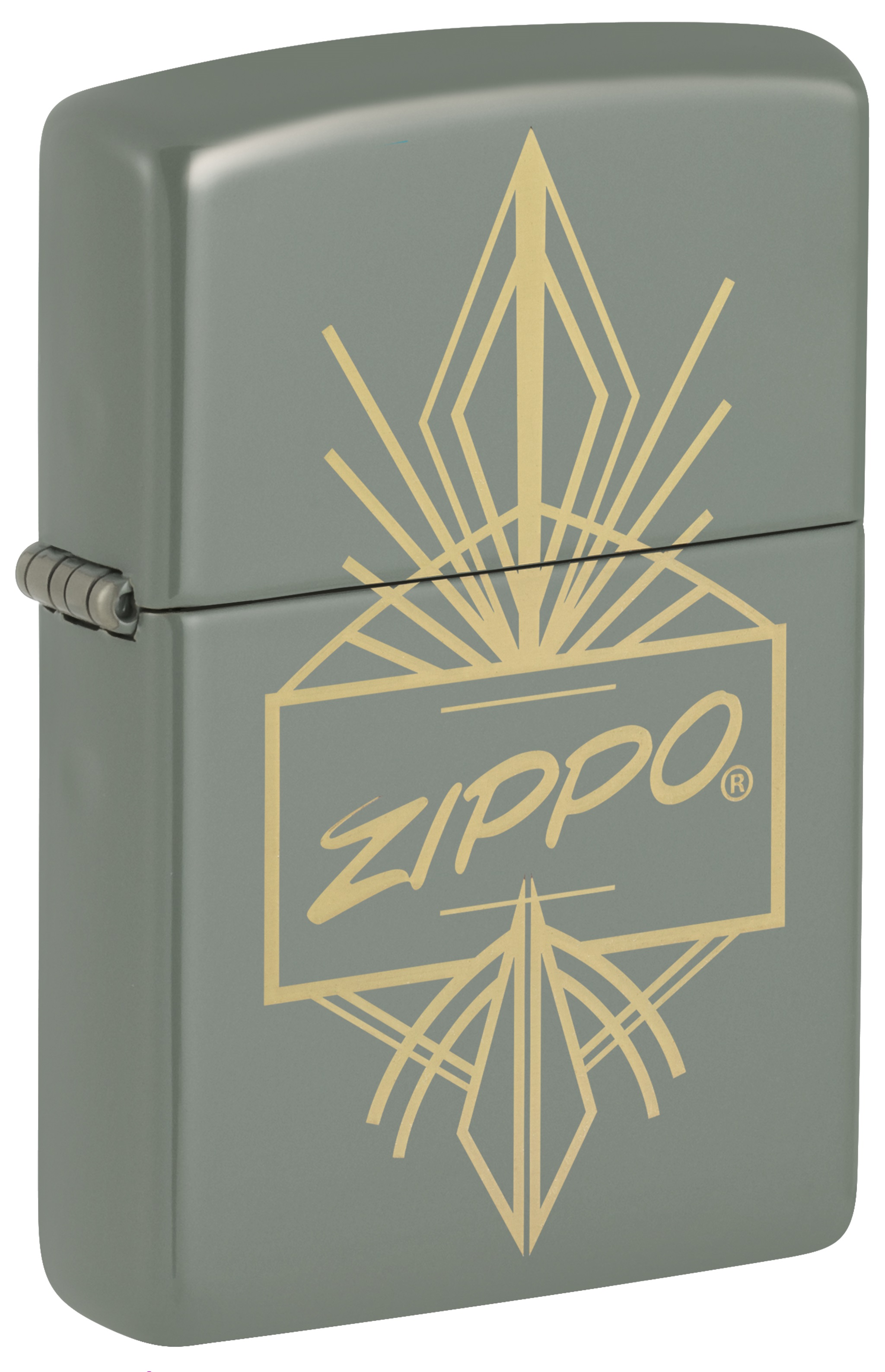 Front shot of Zippo Bejeweled Beetle Design High Polish Brass Windproof Lighter standing at a 3/4 angle.