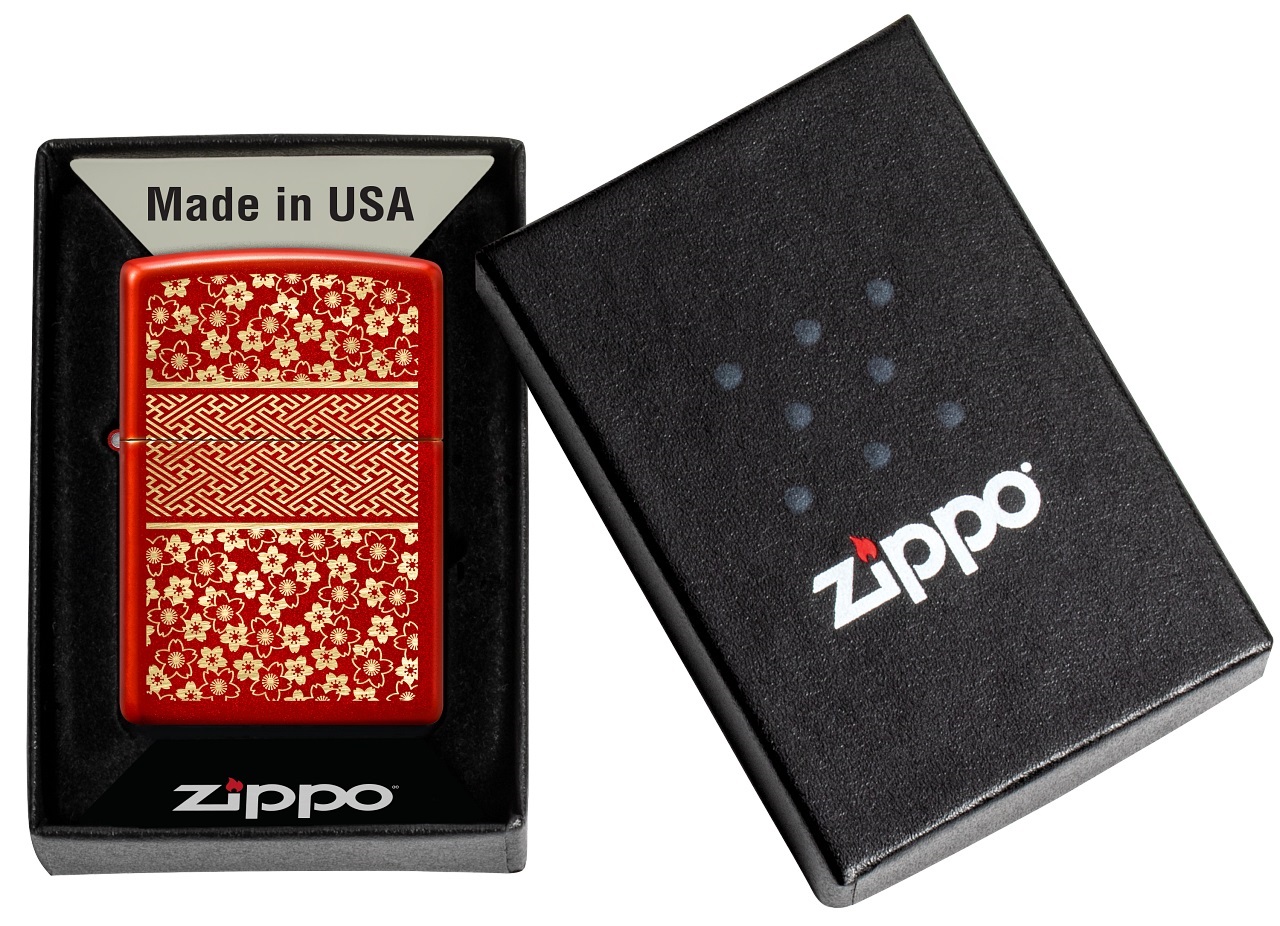 Front shot of Zippo Bejeweled Beetle Design High Polish Brass Windproof Lighter standing at a 3/4 angle.