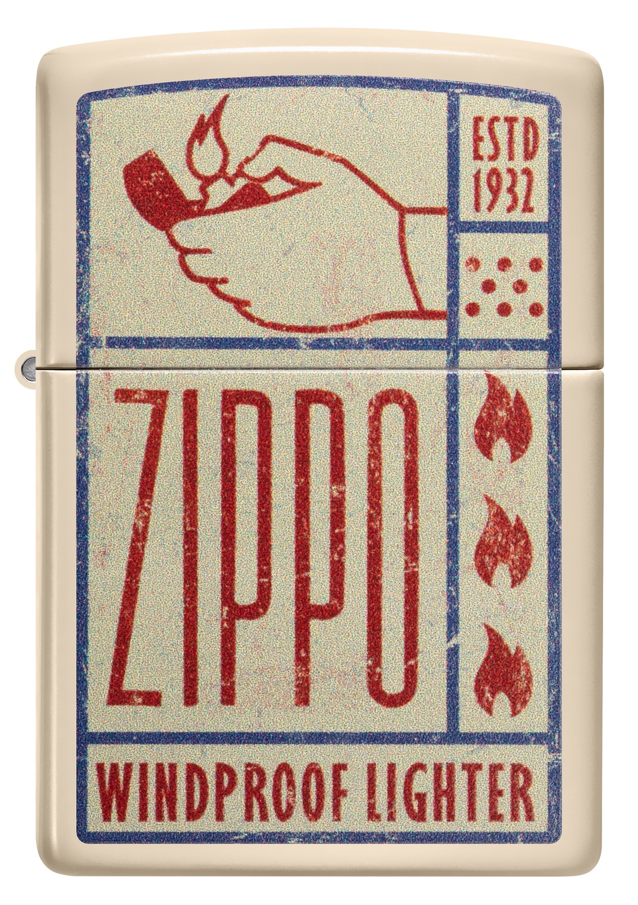 Front shot of Zippo Bejeweled Beetle Design High Polish Brass Windproof Lighter standing at a 3/4 angle.