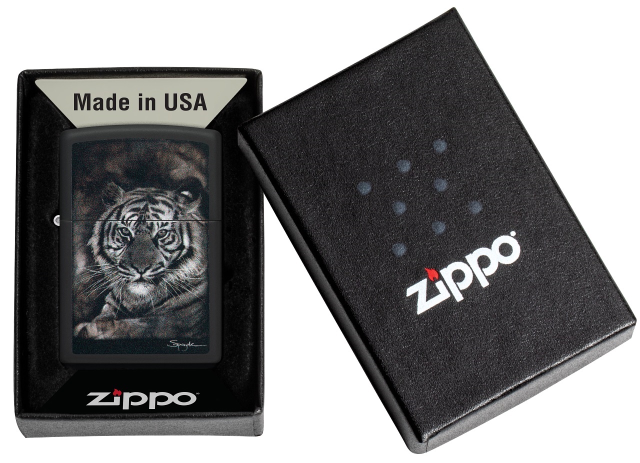 Front shot of Zippo Bejeweled Beetle Design High Polish Brass Windproof Lighter standing at a 3/4 angle.