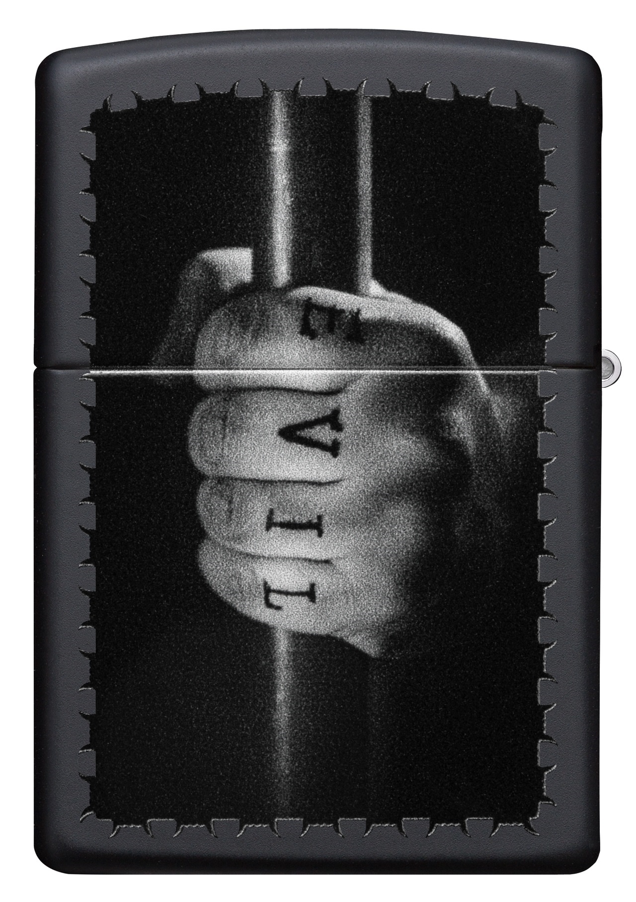 Front shot of Zippo Bejeweled Beetle Design High Polish Brass Windproof Lighter standing at a 3/4 angle.