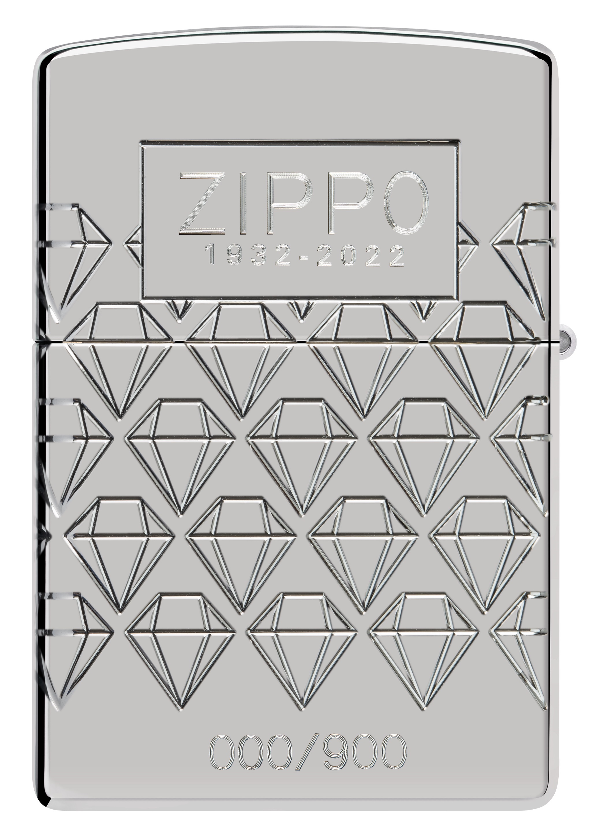 Front shot of Zippo Bejeweled Beetle Design High Polish Brass Windproof Lighter standing at a 3/4 angle.