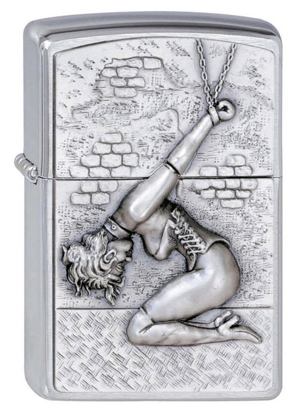 Front shot of Zippo Bejeweled Beetle Design High Polish Brass Windproof Lighter standing at a 3/4 angle.