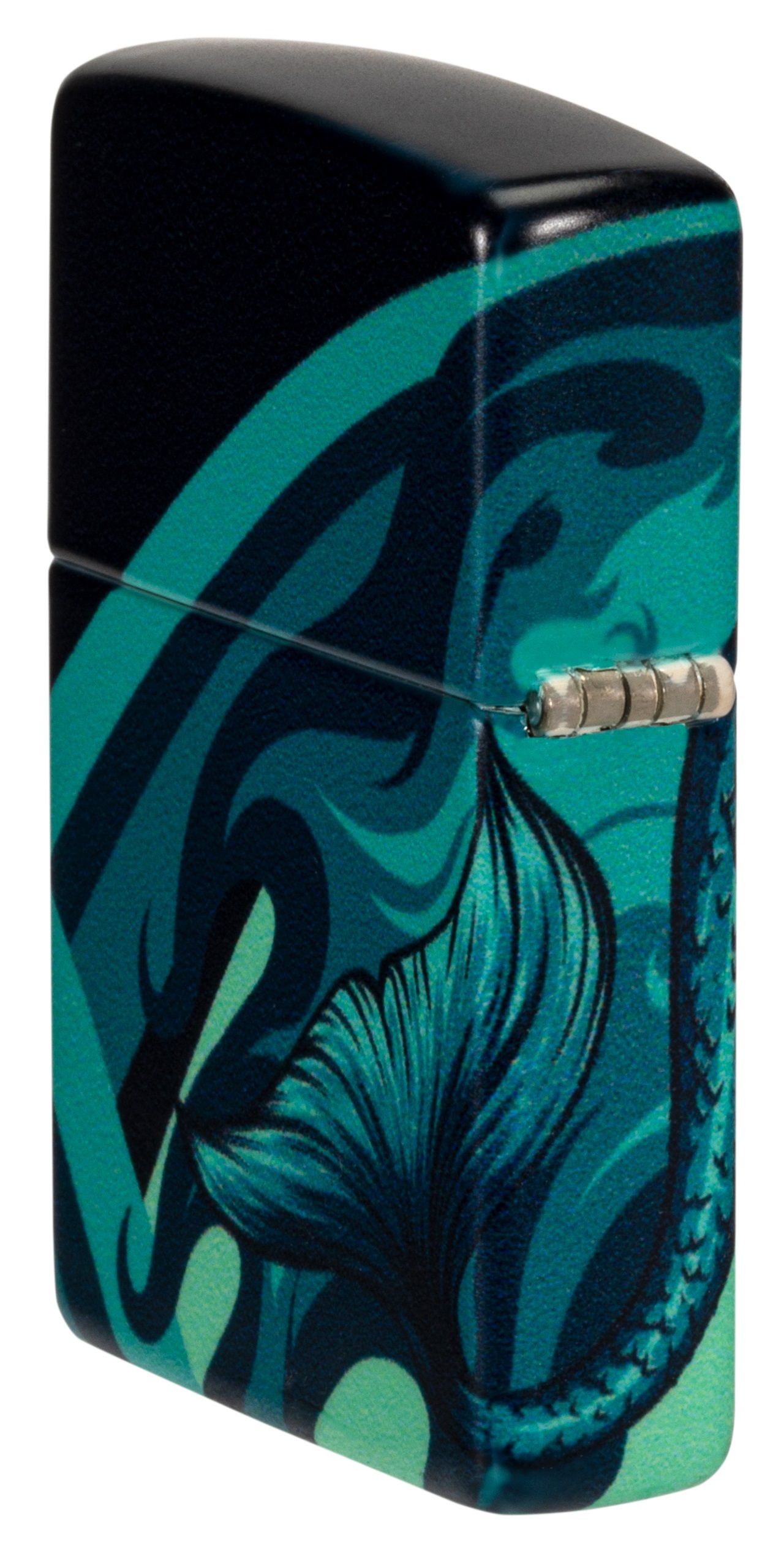 Front shot of Zippo Bejeweled Beetle Design High Polish Brass Windproof Lighter standing at a 3/4 angle.