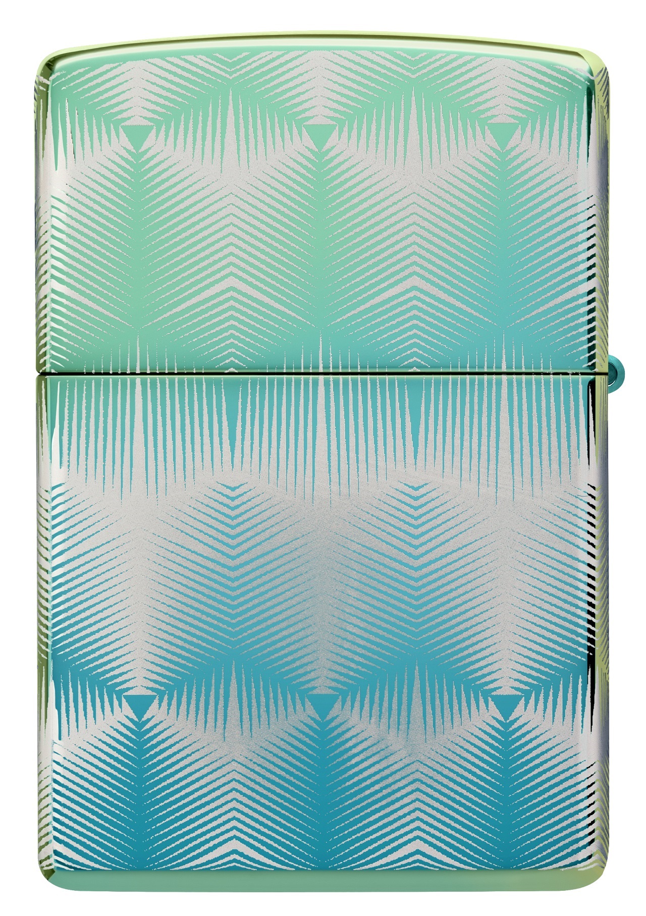 Front shot of Zippo Bejeweled Beetle Design High Polish Brass Windproof Lighter standing at a 3/4 angle.