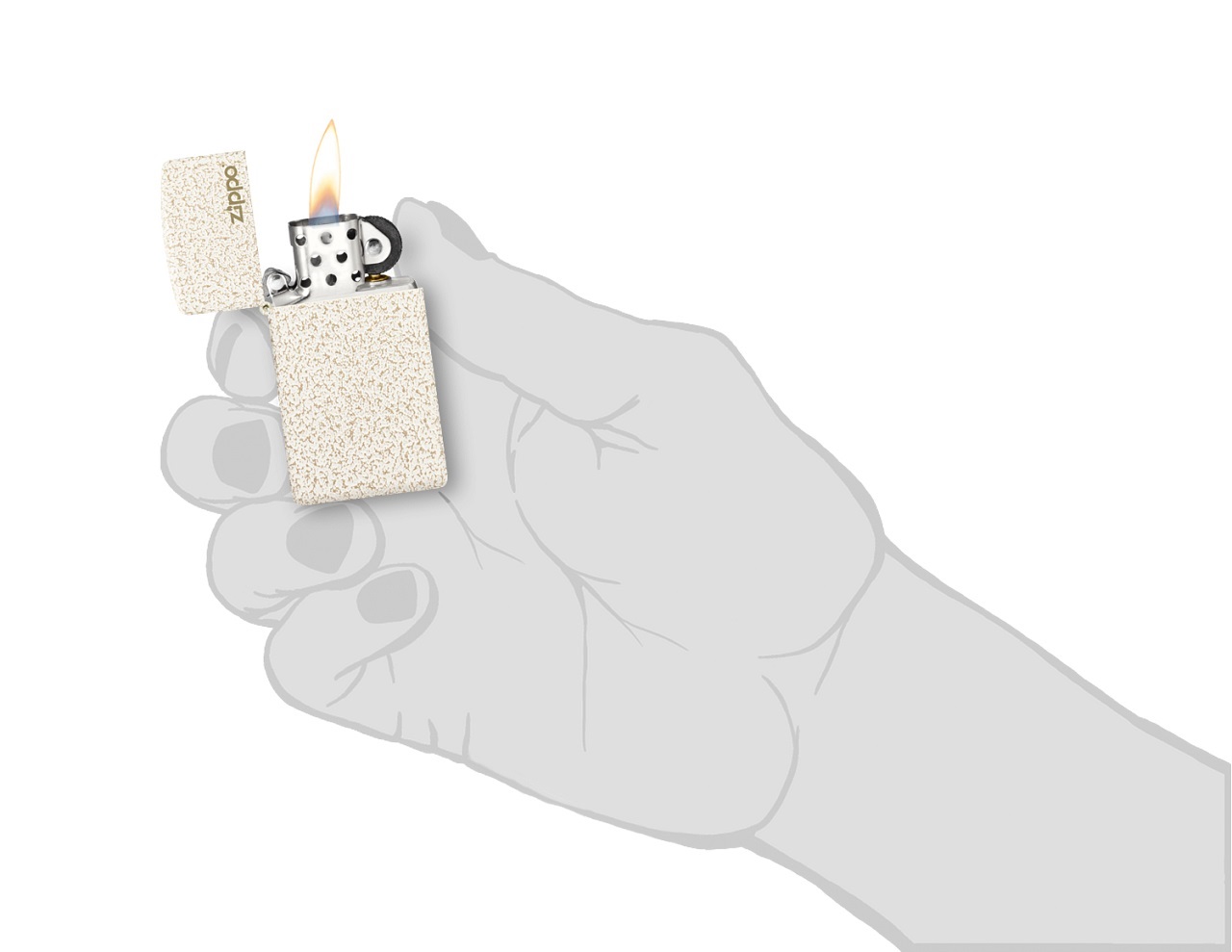 Front shot of Zippo Bejeweled Beetle Design High Polish Brass Windproof Lighter standing at a 3/4 angle.