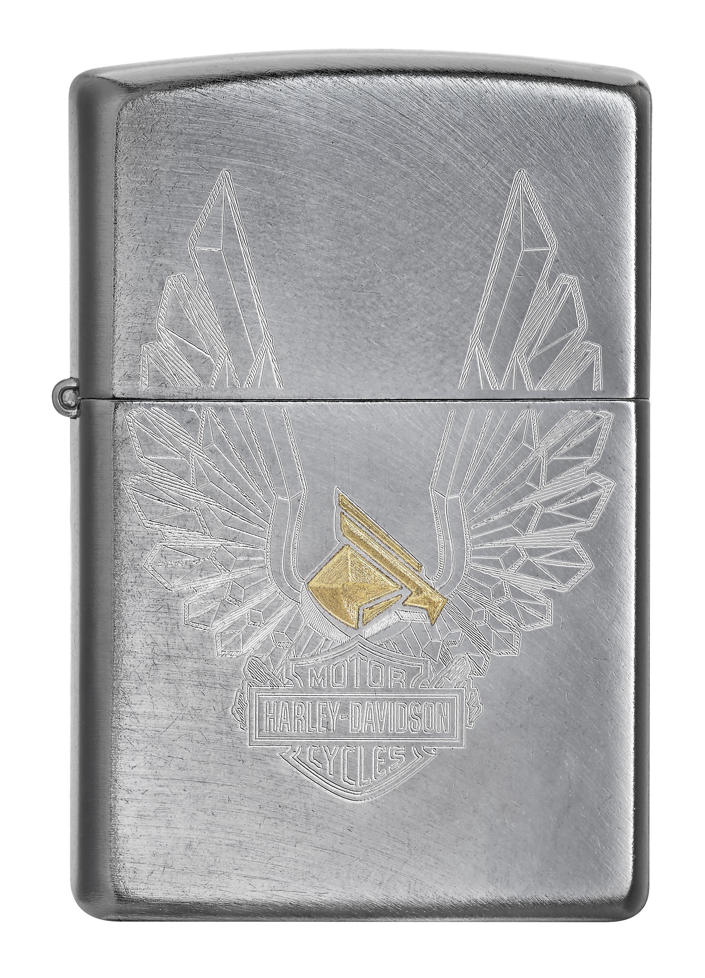 Front shot of Zippo Bejeweled Beetle Design High Polish Brass Windproof Lighter standing at a 3/4 angle.