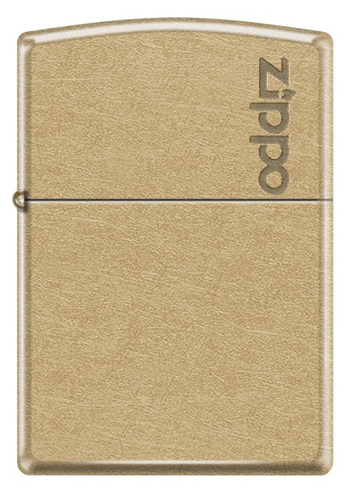Front shot of Zippo Bejeweled Beetle Design High Polish Brass Windproof Lighter standing at a 3/4 angle.