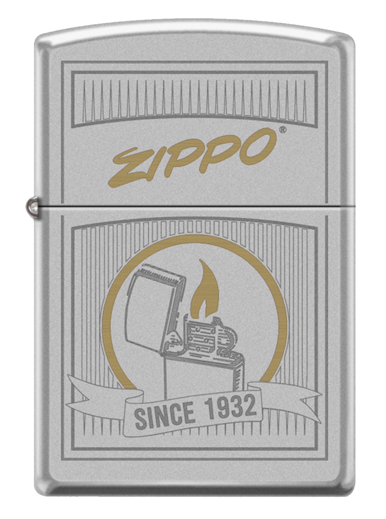 Front shot of Zippo Bejeweled Beetle Design High Polish Brass Windproof Lighter standing at a 3/4 angle.