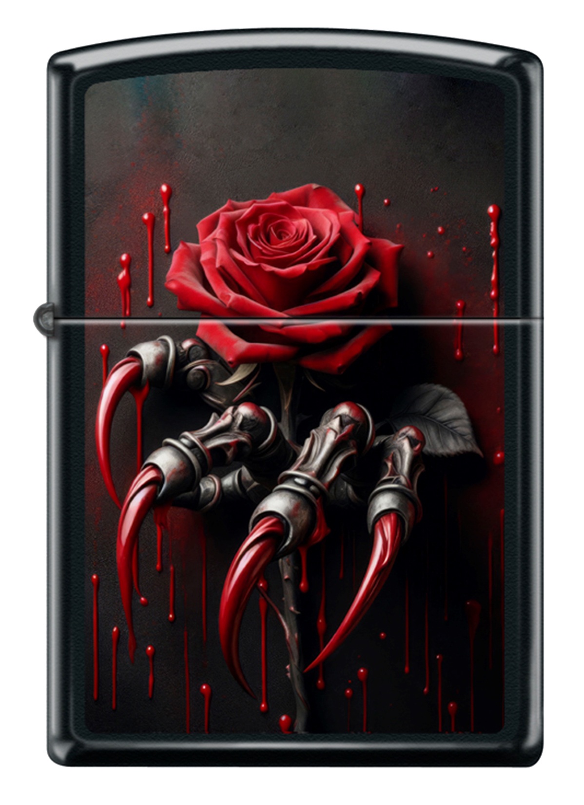 Front shot of Zippo Bejeweled Beetle Design High Polish Brass Windproof Lighter standing at a 3/4 angle.