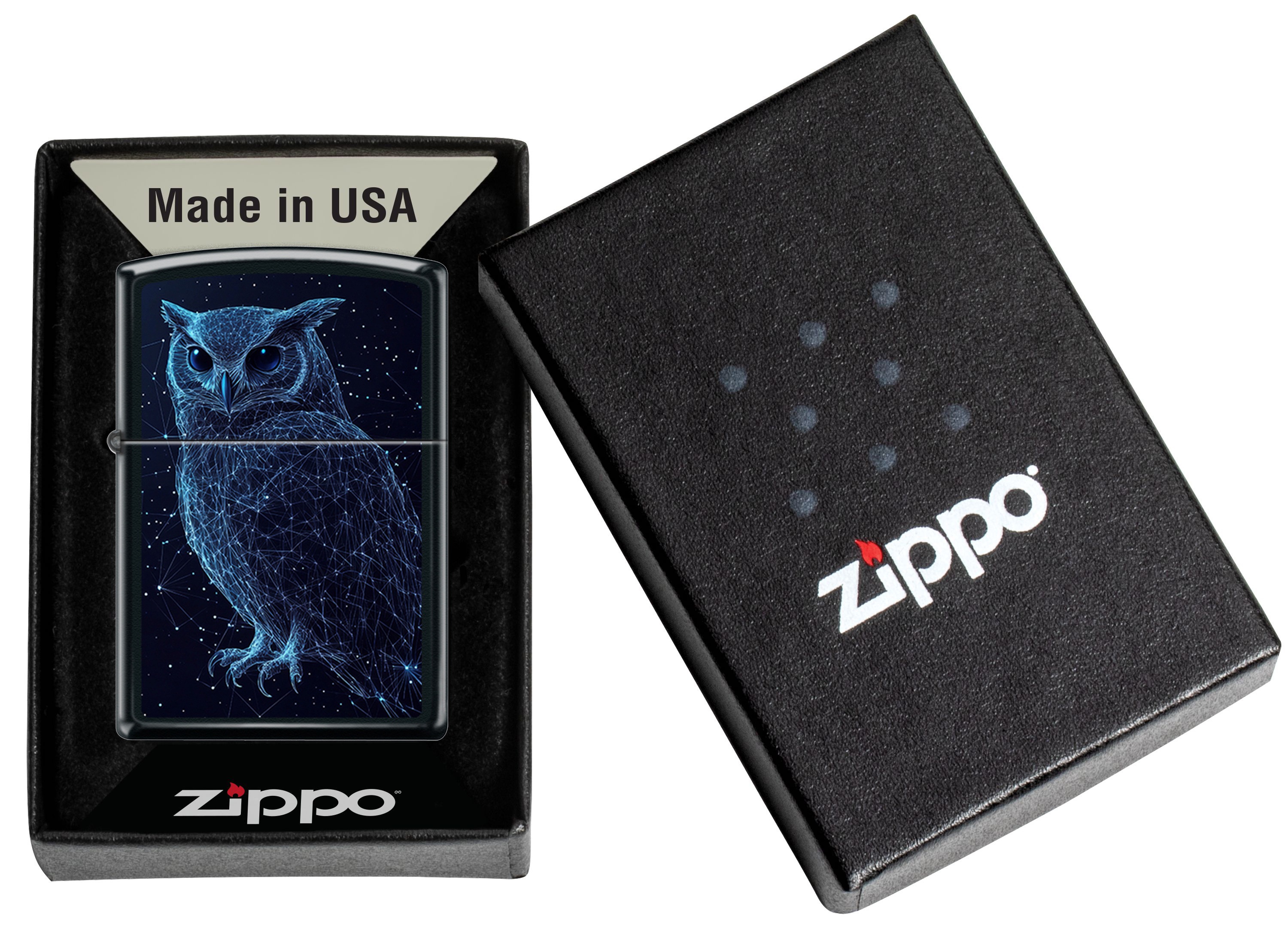 Front shot of Zippo Bejeweled Beetle Design High Polish Brass Windproof Lighter standing at a 3/4 angle.