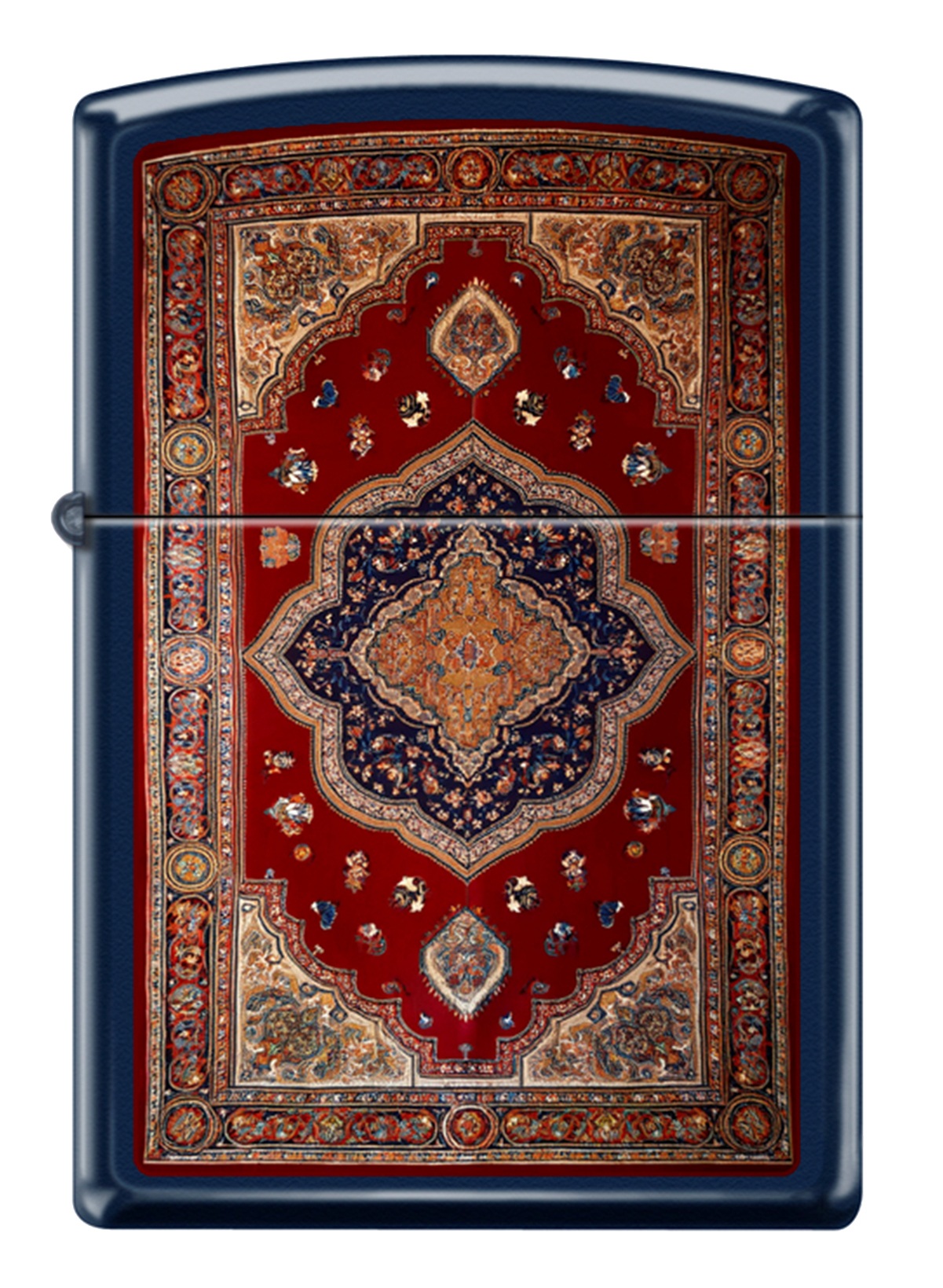 Front shot of Zippo Bejeweled Beetle Design High Polish Brass Windproof Lighter standing at a 3/4 angle.