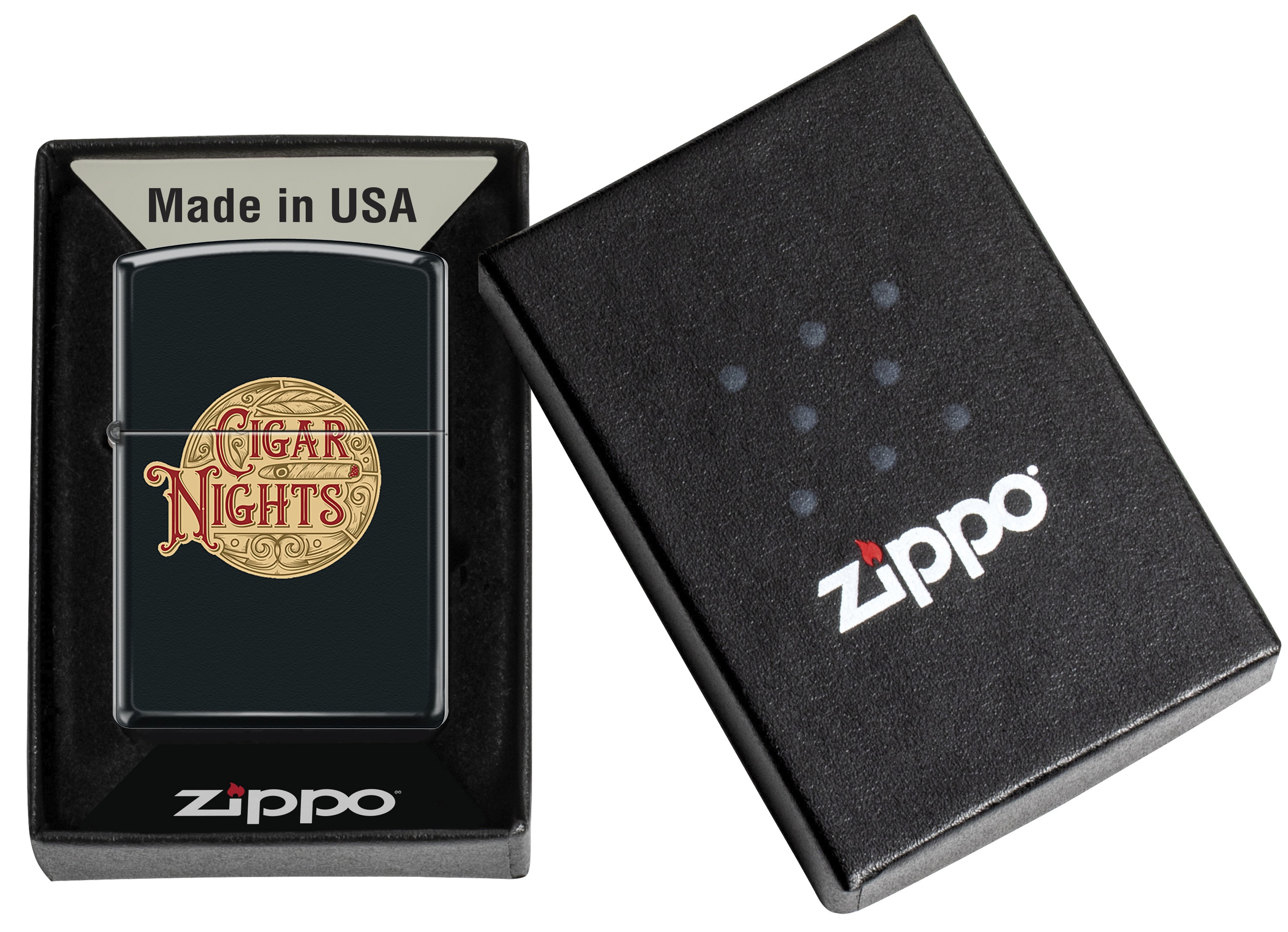 Front shot of Zippo Bejeweled Beetle Design High Polish Brass Windproof Lighter standing at a 3/4 angle.