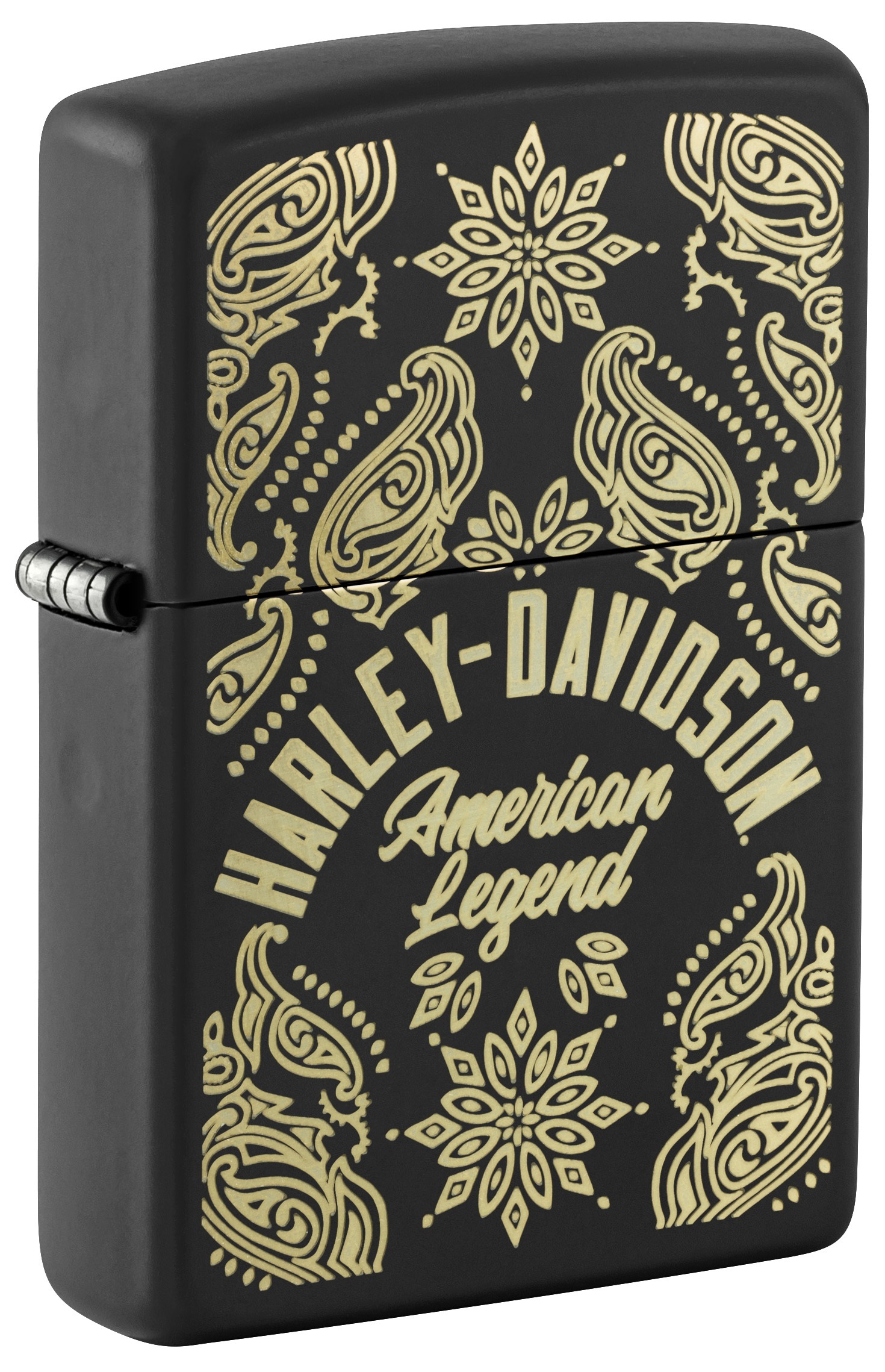 Front shot of Zippo Bejeweled Beetle Design High Polish Brass Windproof Lighter standing at a 3/4 angle.