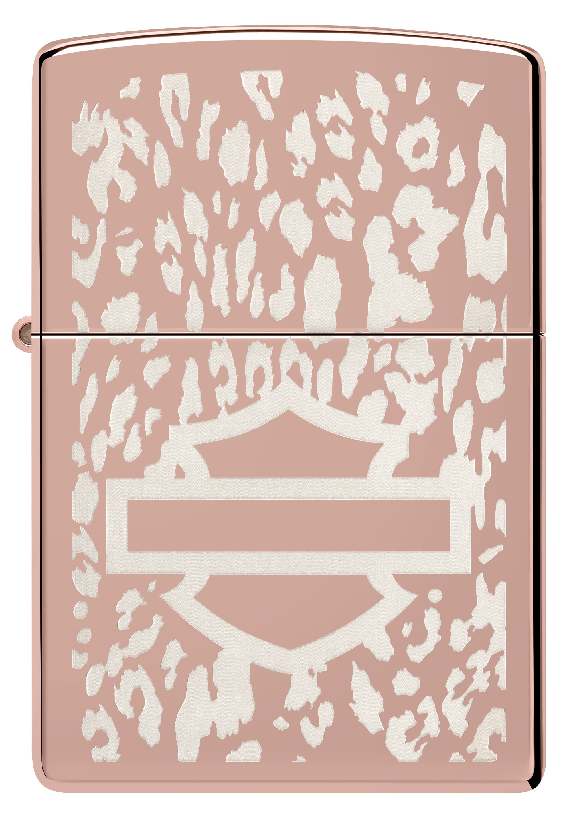 Front shot of Zippo Bejeweled Beetle Design High Polish Brass Windproof Lighter standing at a 3/4 angle.