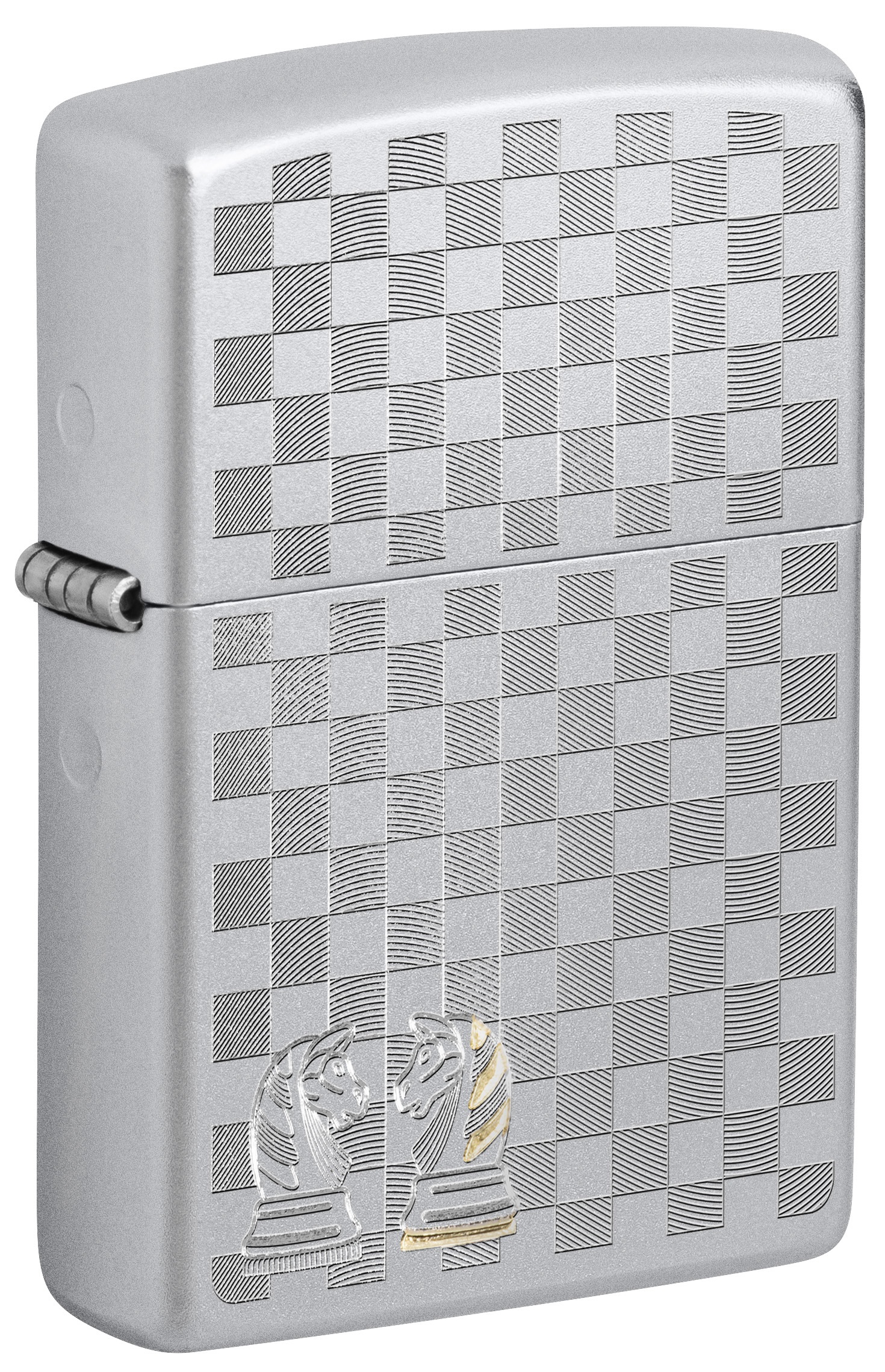 Front shot of Zippo Bejeweled Beetle Design High Polish Brass Windproof Lighter standing at a 3/4 angle.