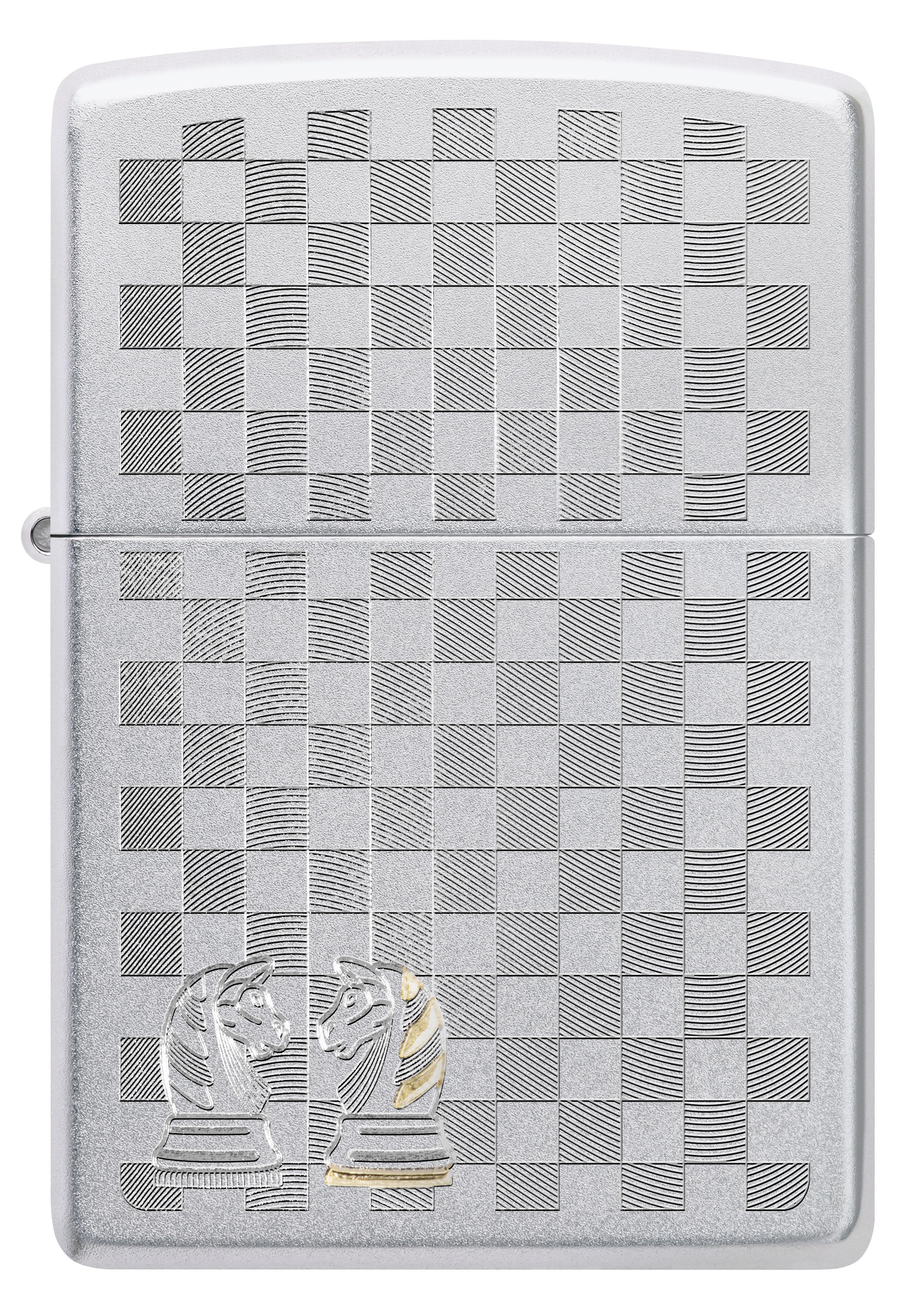 Front shot of Zippo Bejeweled Beetle Design High Polish Brass Windproof Lighter standing at a 3/4 angle.
