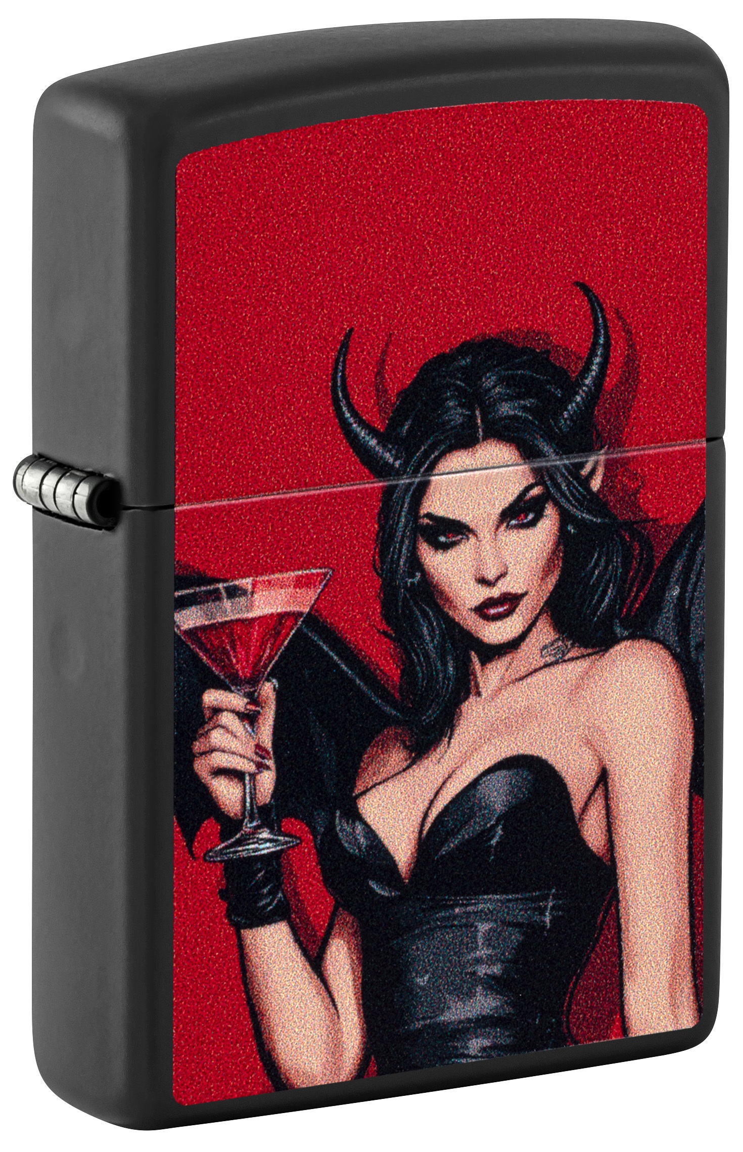 Front shot of Zippo Bejeweled Beetle Design High Polish Brass Windproof Lighter standing at a 3/4 angle.