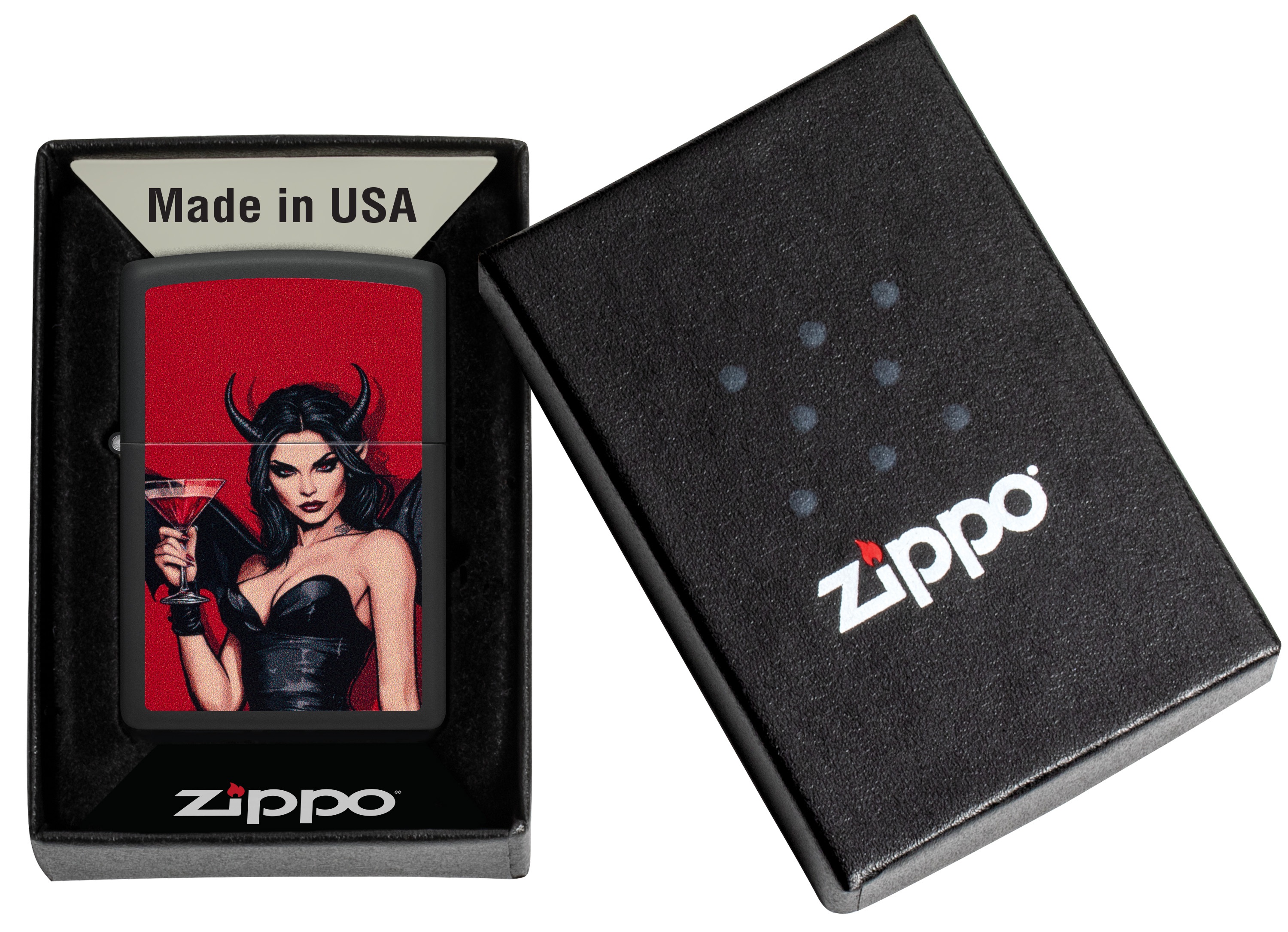 Front shot of Zippo Bejeweled Beetle Design High Polish Brass Windproof Lighter standing at a 3/4 angle.
