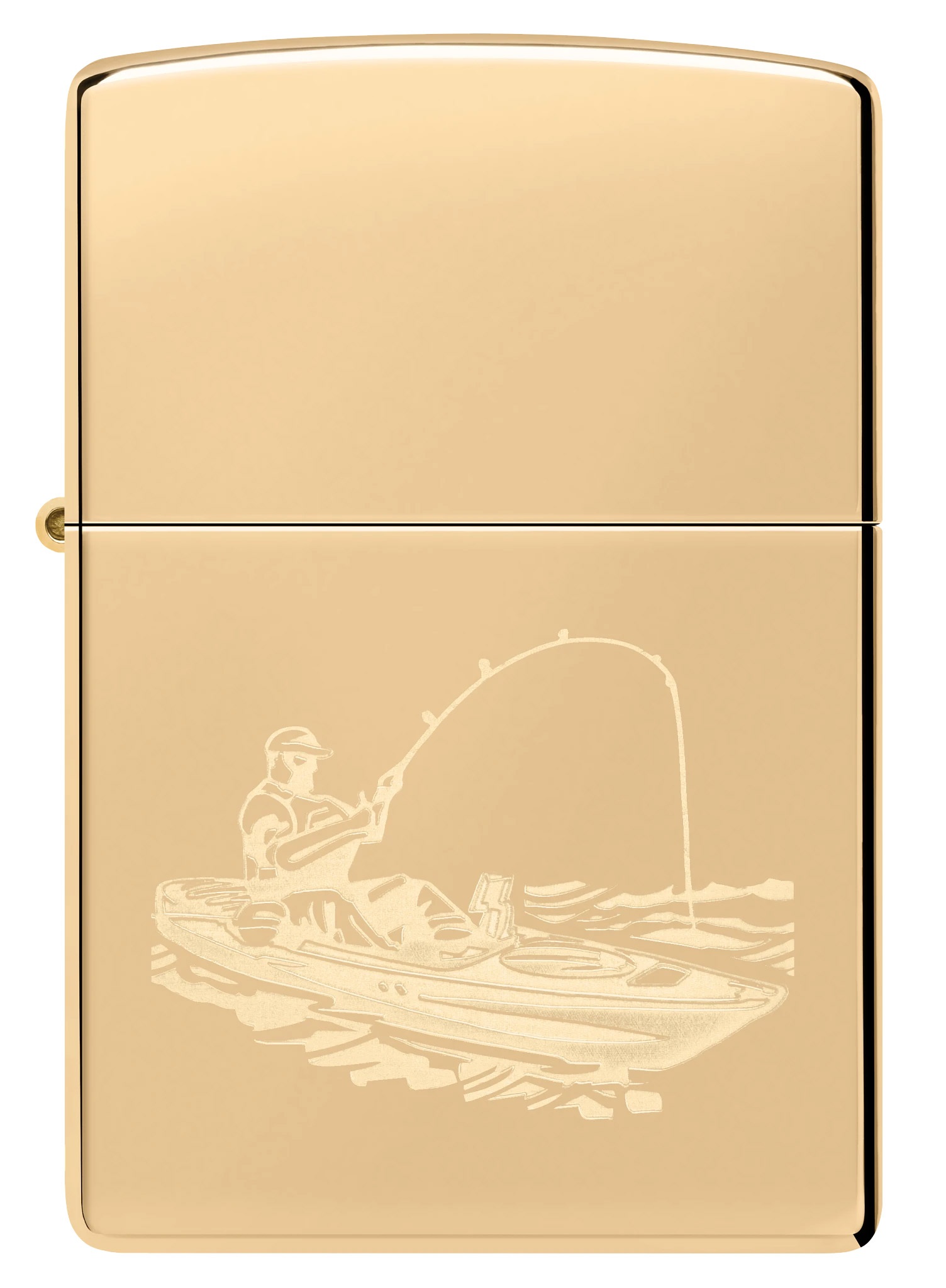 Front shot of Zippo Bejeweled Beetle Design High Polish Brass Windproof Lighter standing at a 3/4 angle.