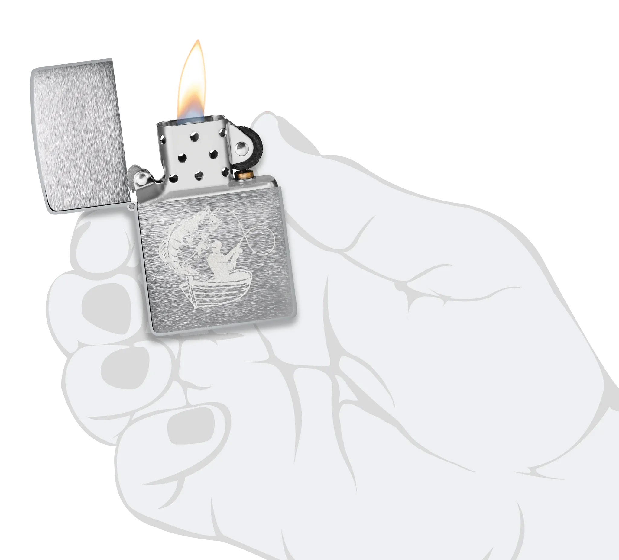 Front shot of Zippo Bejeweled Beetle Design High Polish Brass Windproof Lighter standing at a 3/4 angle.
