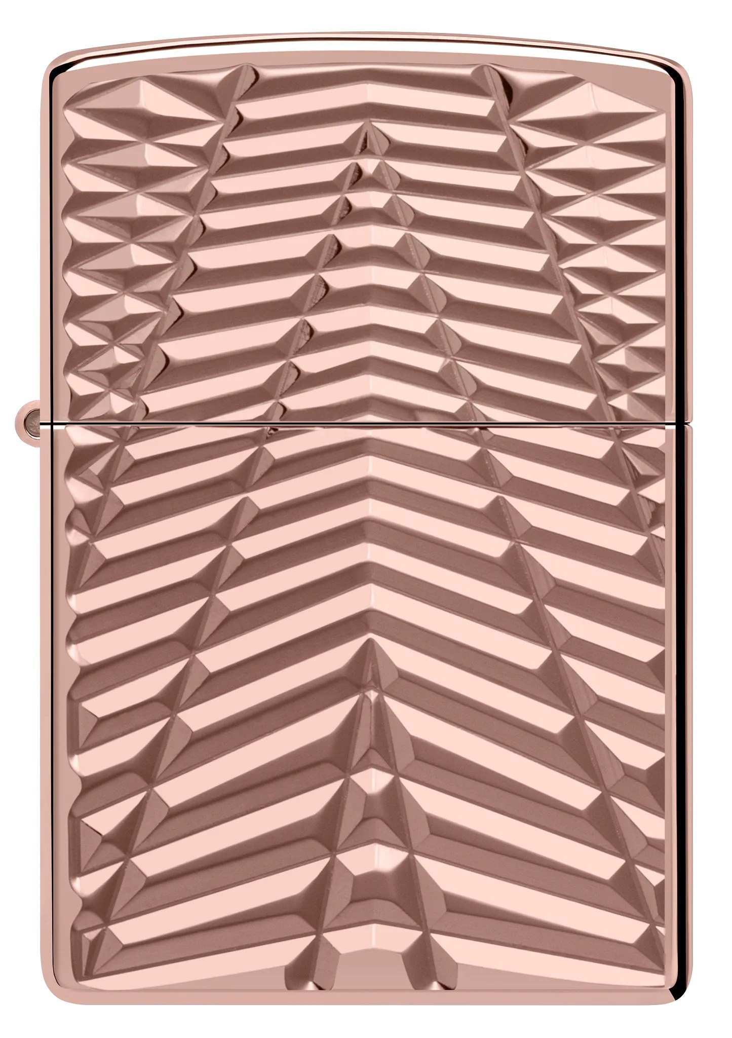 Front shot of Zippo Bejeweled Beetle Design High Polish Brass Windproof Lighter standing at a 3/4 angle.