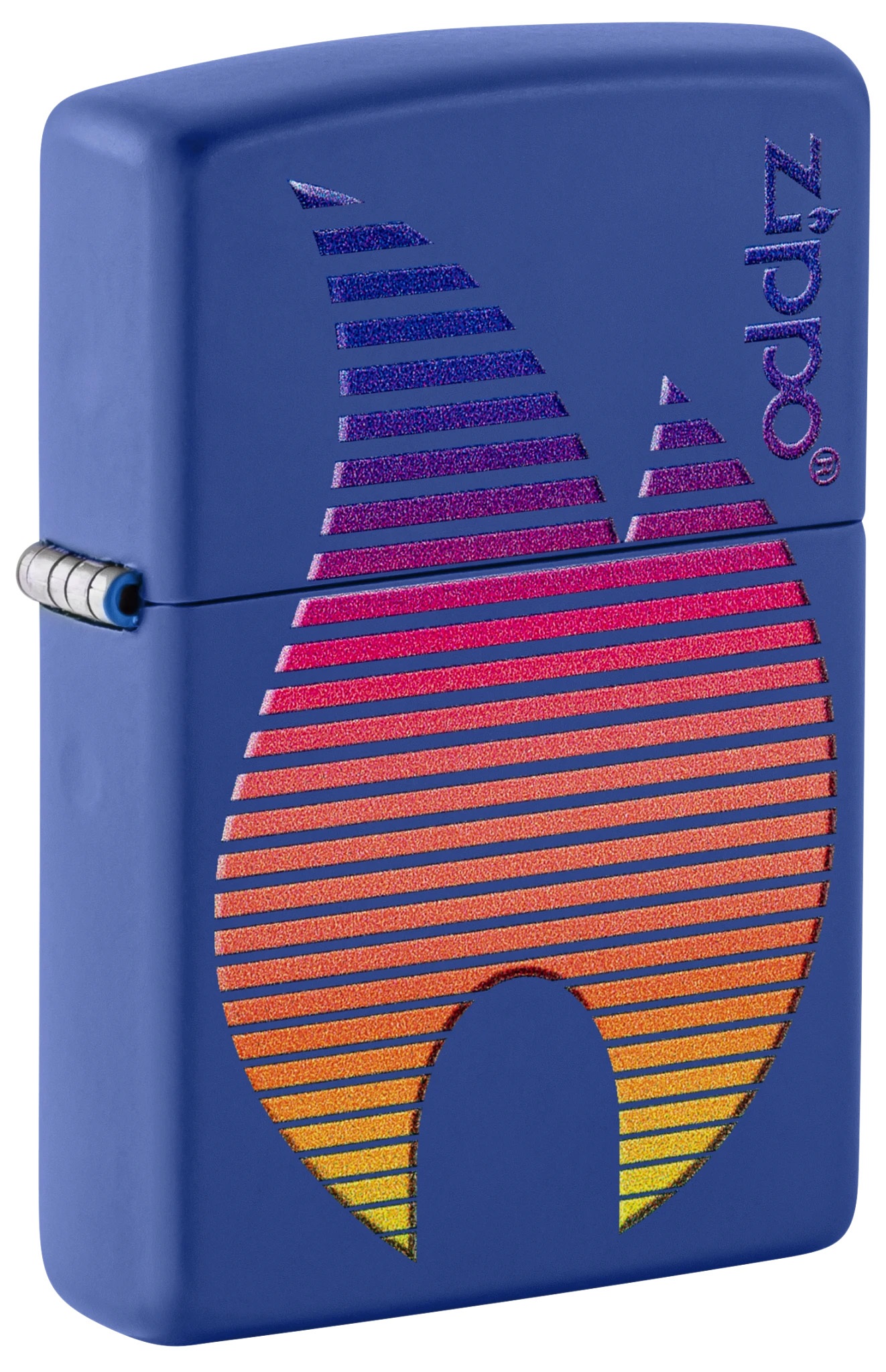 Front shot of Zippo Bejeweled Beetle Design High Polish Brass Windproof Lighter standing at a 3/4 angle.