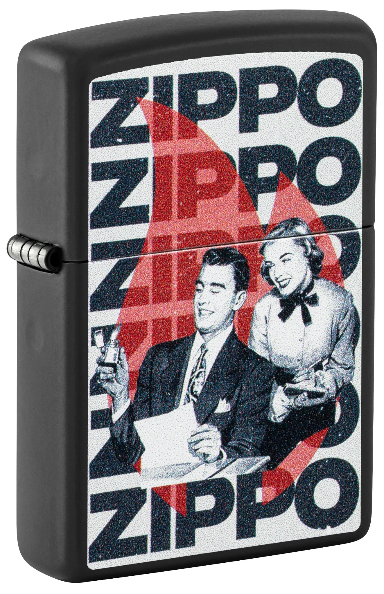 Front shot of Zippo Bejeweled Beetle Design High Polish Brass Windproof Lighter standing at a 3/4 angle.