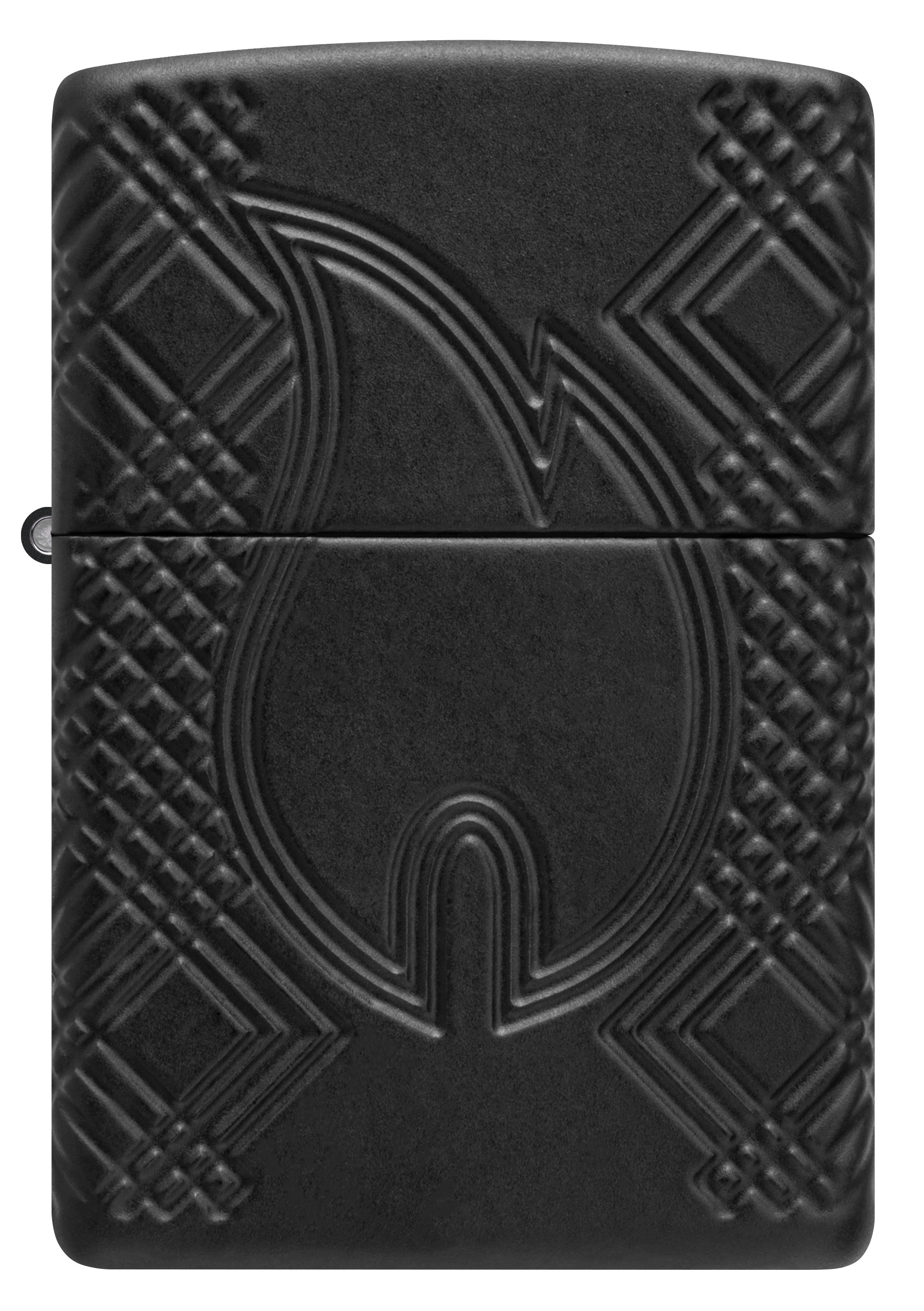 Front shot of Zippo Bejeweled Beetle Design High Polish Brass Windproof Lighter standing at a 3/4 angle.