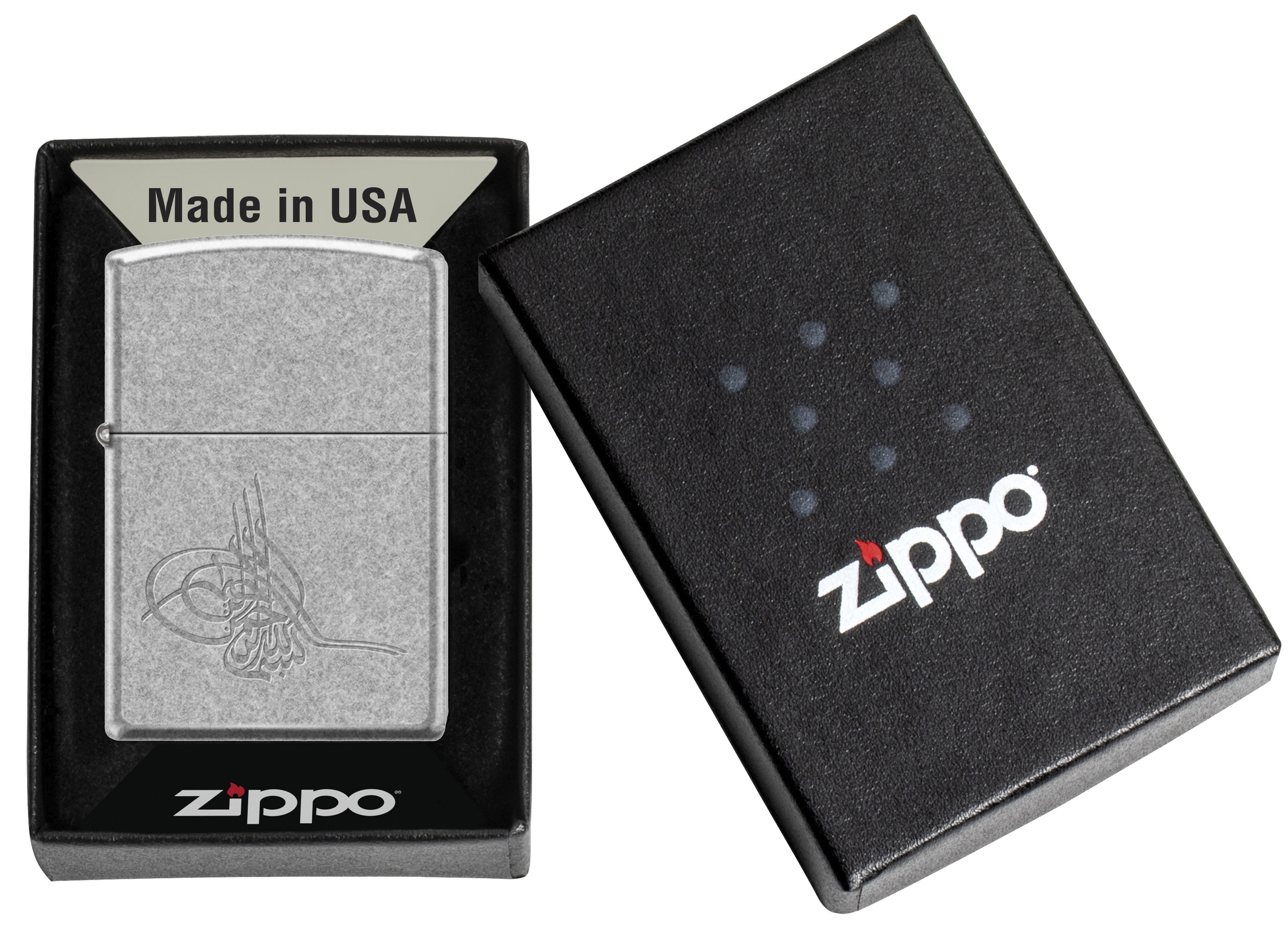 Front shot of Zippo Bejeweled Beetle Design High Polish Brass Windproof Lighter standing at a 3/4 angle.