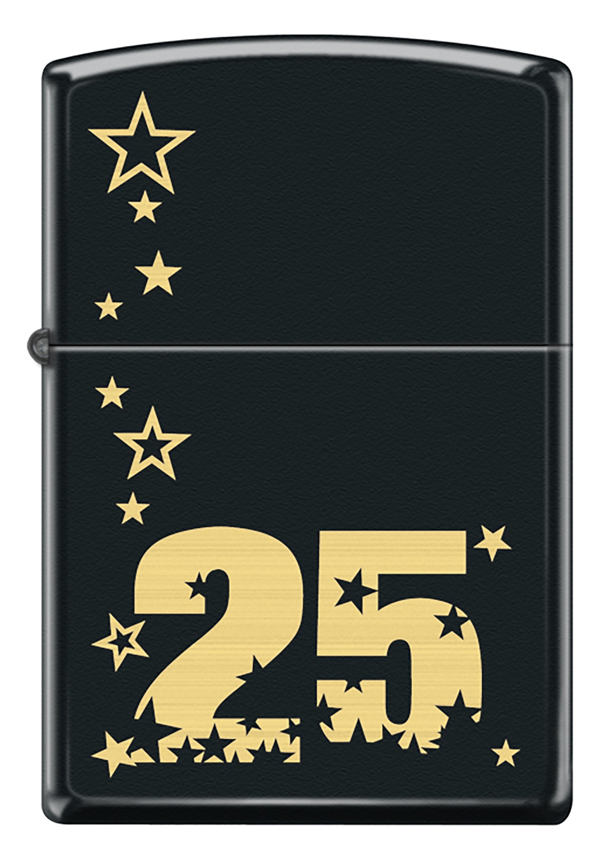 Front shot of Zippo Bejeweled Beetle Design High Polish Brass Windproof Lighter standing at a 3/4 angle.